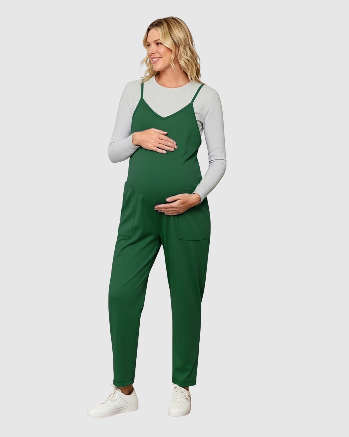 Oversized Adjustable Strap Maternity Jumpsuit