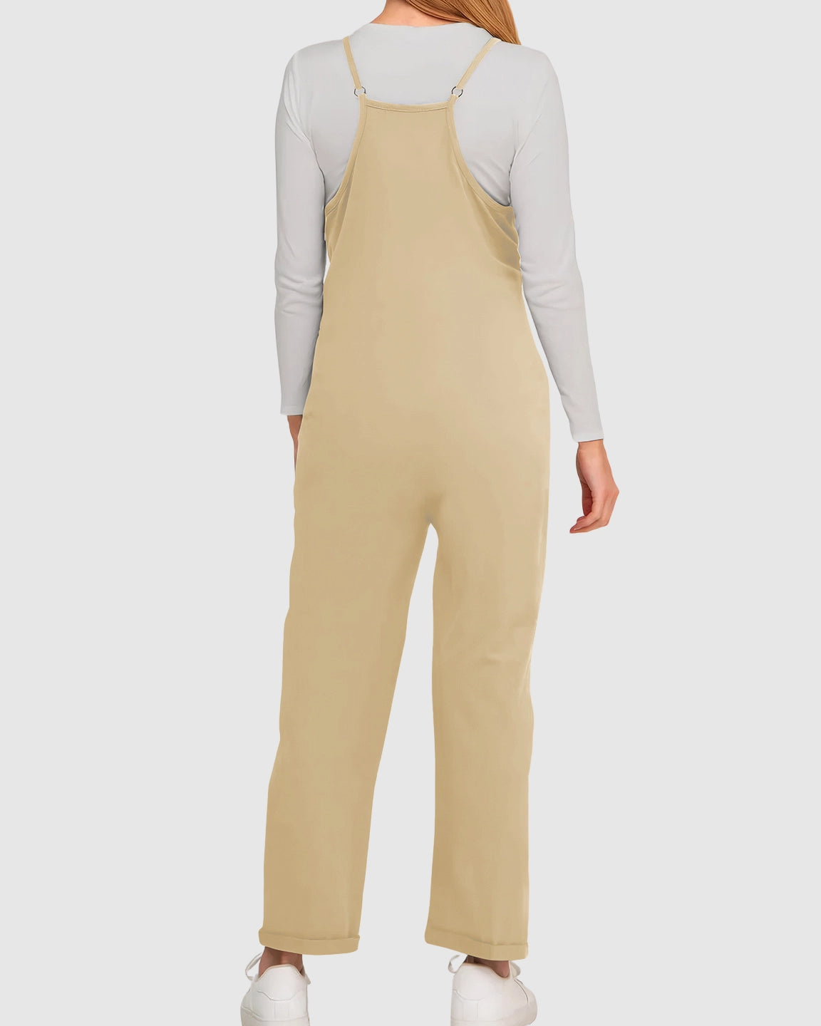 Oversized Adjustable Strap Maternity Jumpsuit