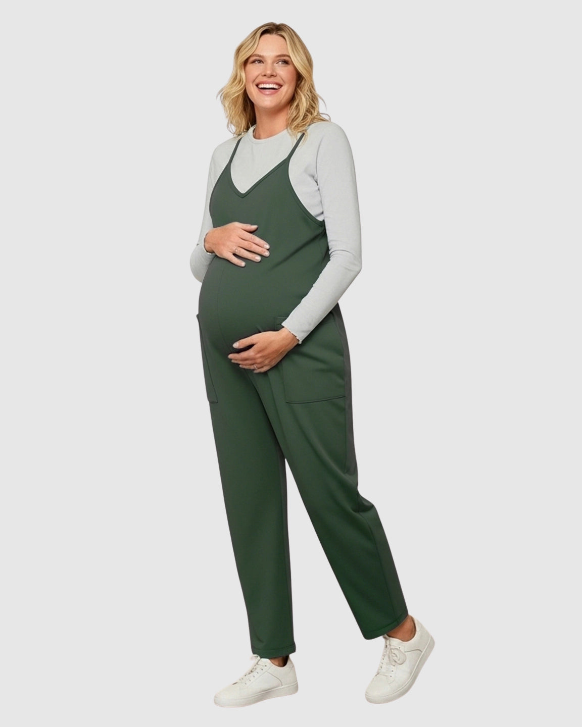 Oversized Adjustable Strap Maternity Jumpsuit