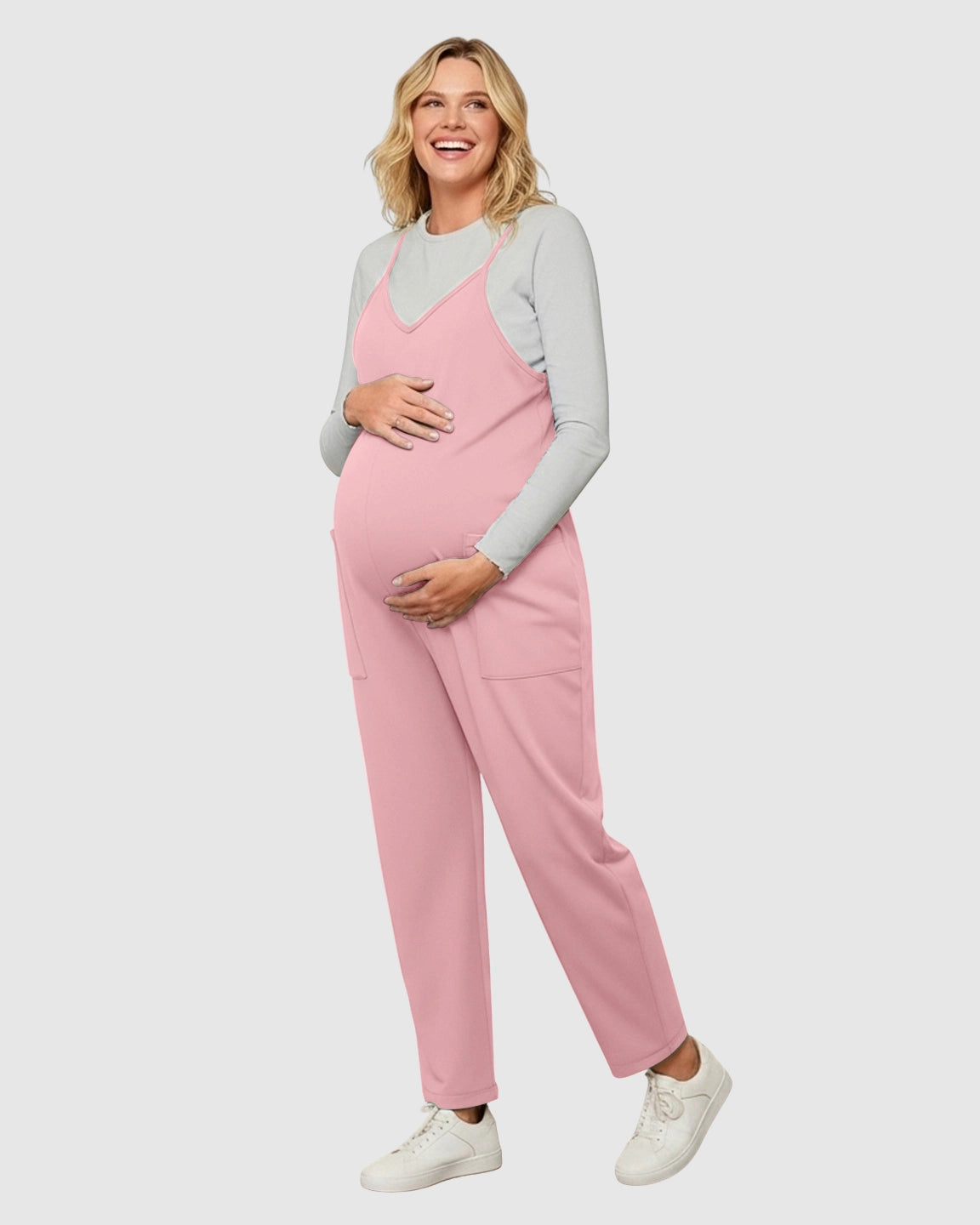 Oversized Adjustable Strap Maternity Jumpsuit