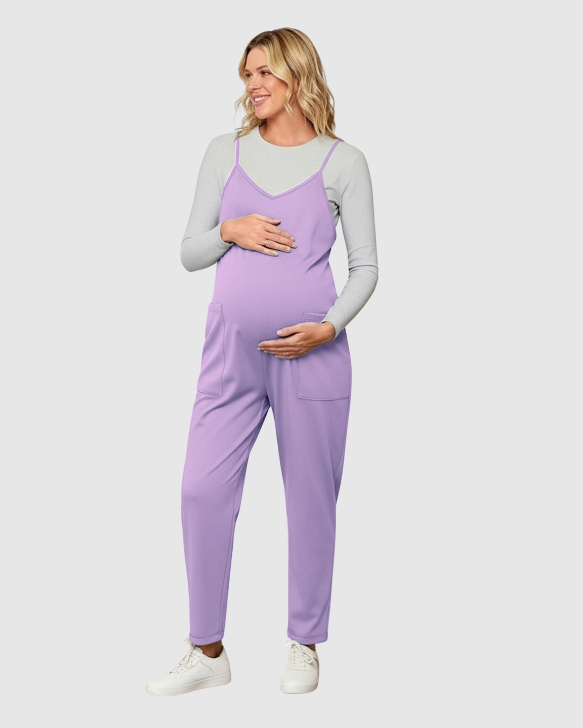 Oversized Adjustable Strap Maternity Jumpsuit