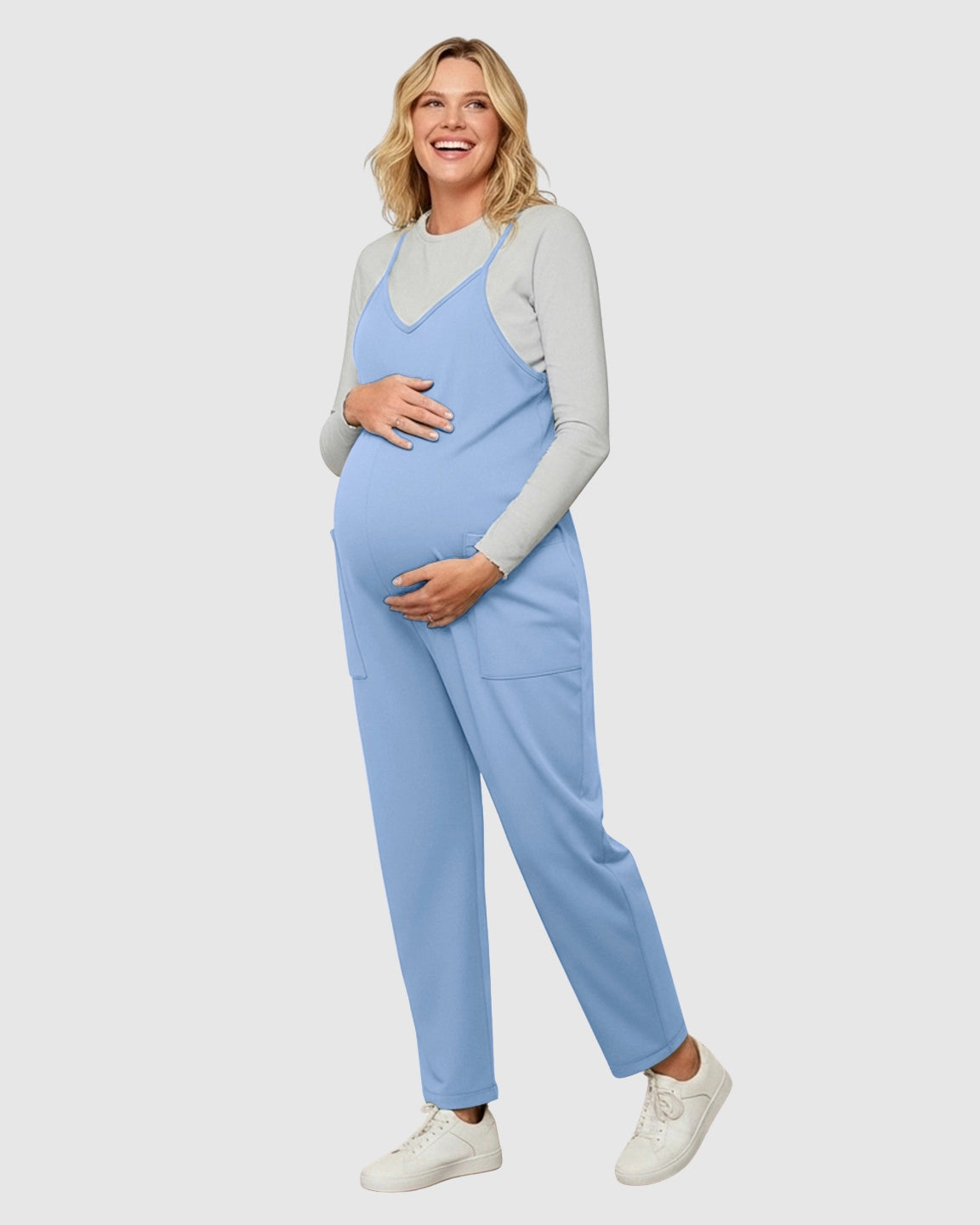 Oversized Adjustable Strap Maternity Jumpsuit
