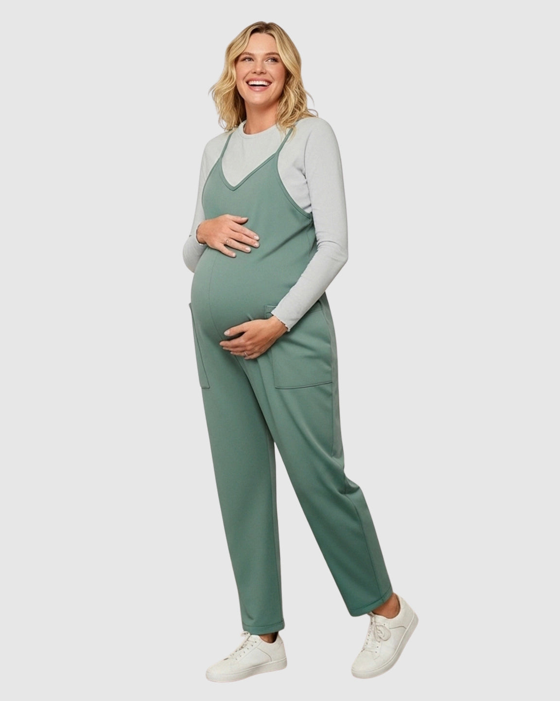 Oversized Adjustable Strap Maternity Jumpsuit
