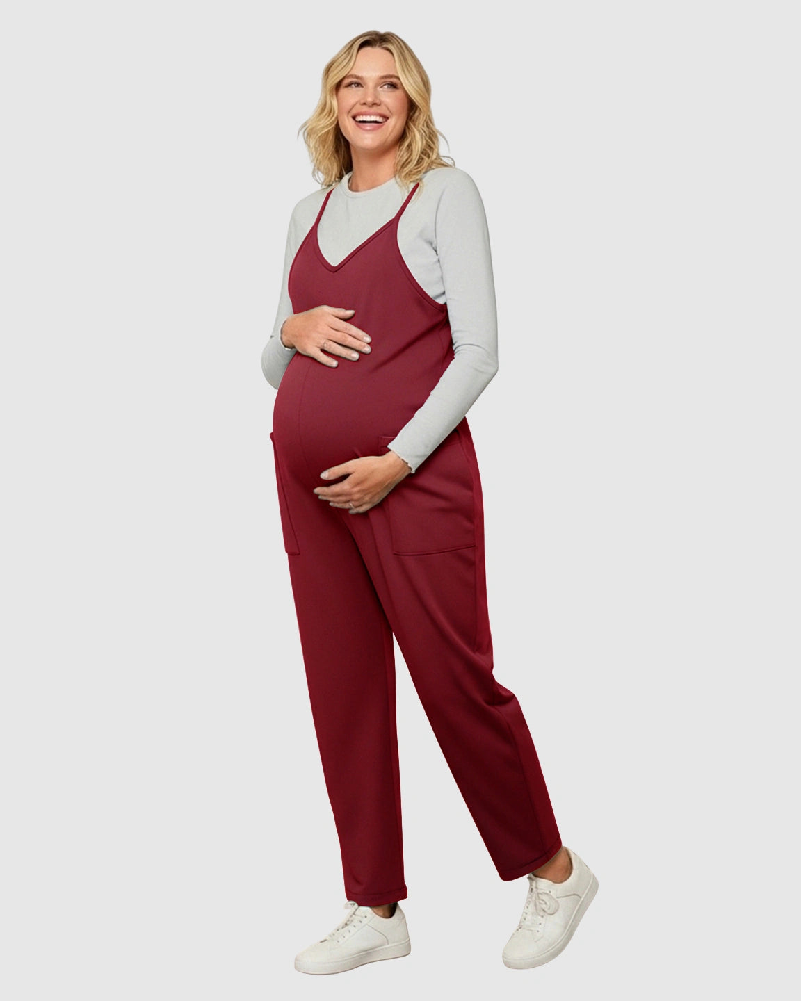 Oversized Adjustable Strap Maternity Jumpsuit