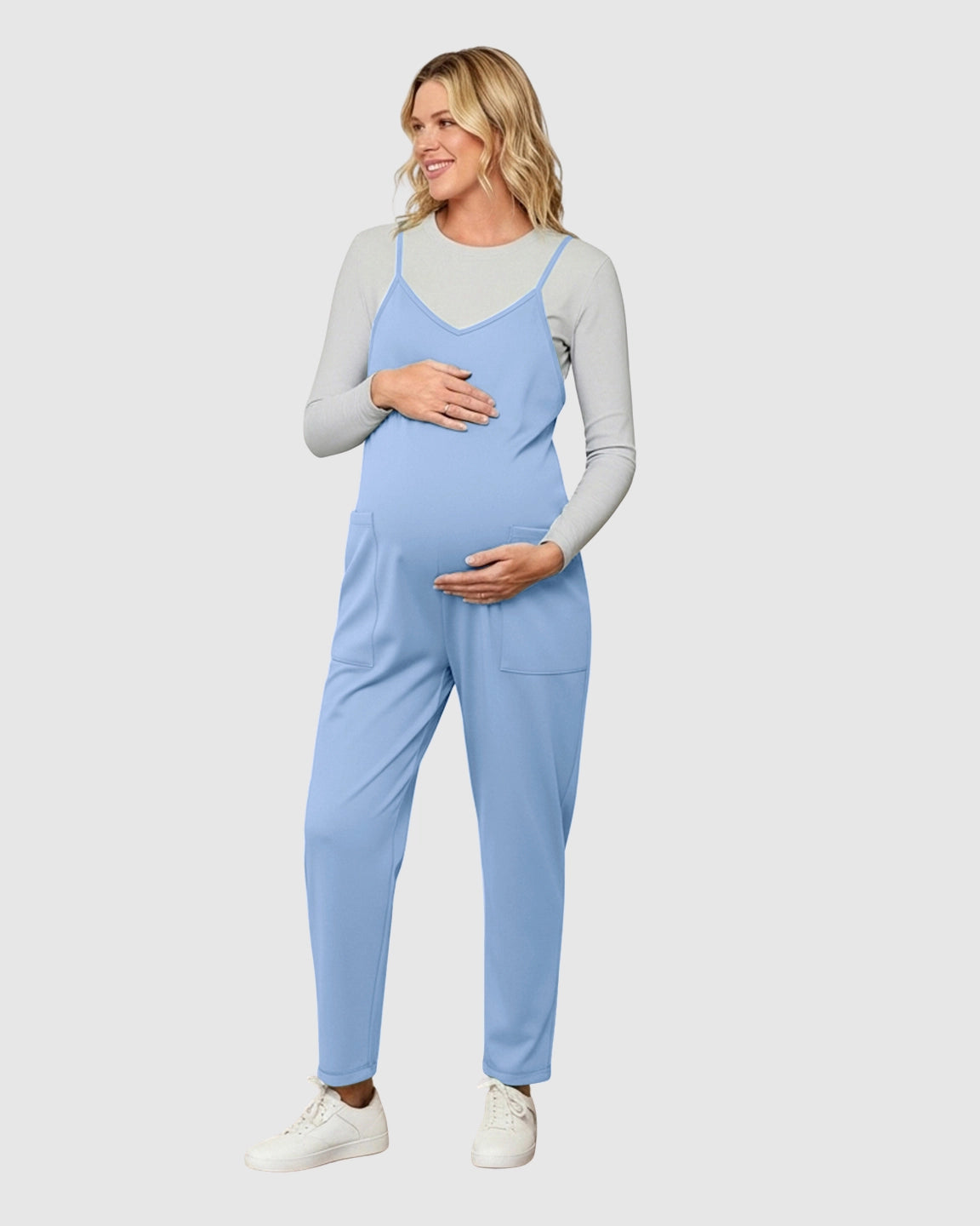 Oversized Adjustable Strap Maternity Jumpsuit