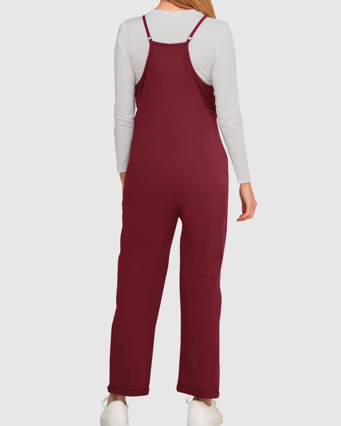 Oversized Adjustable Strap Maternity Jumpsuit