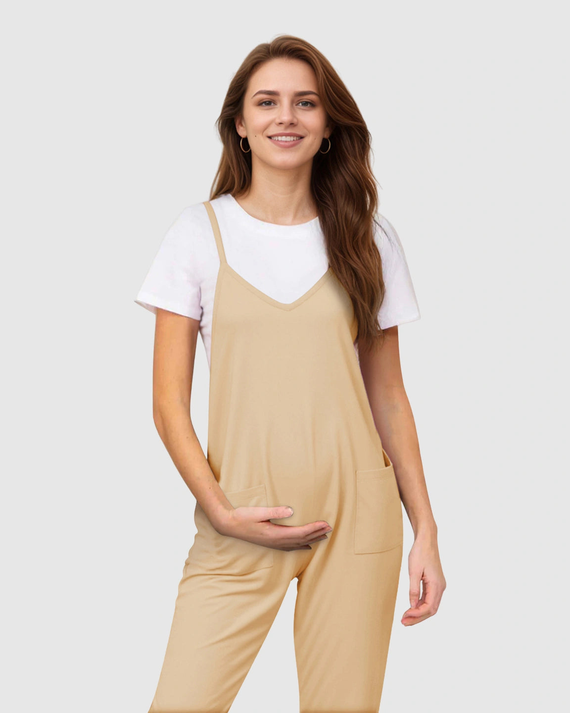Oversized Adjustable Strap Maternity Jumpsuit