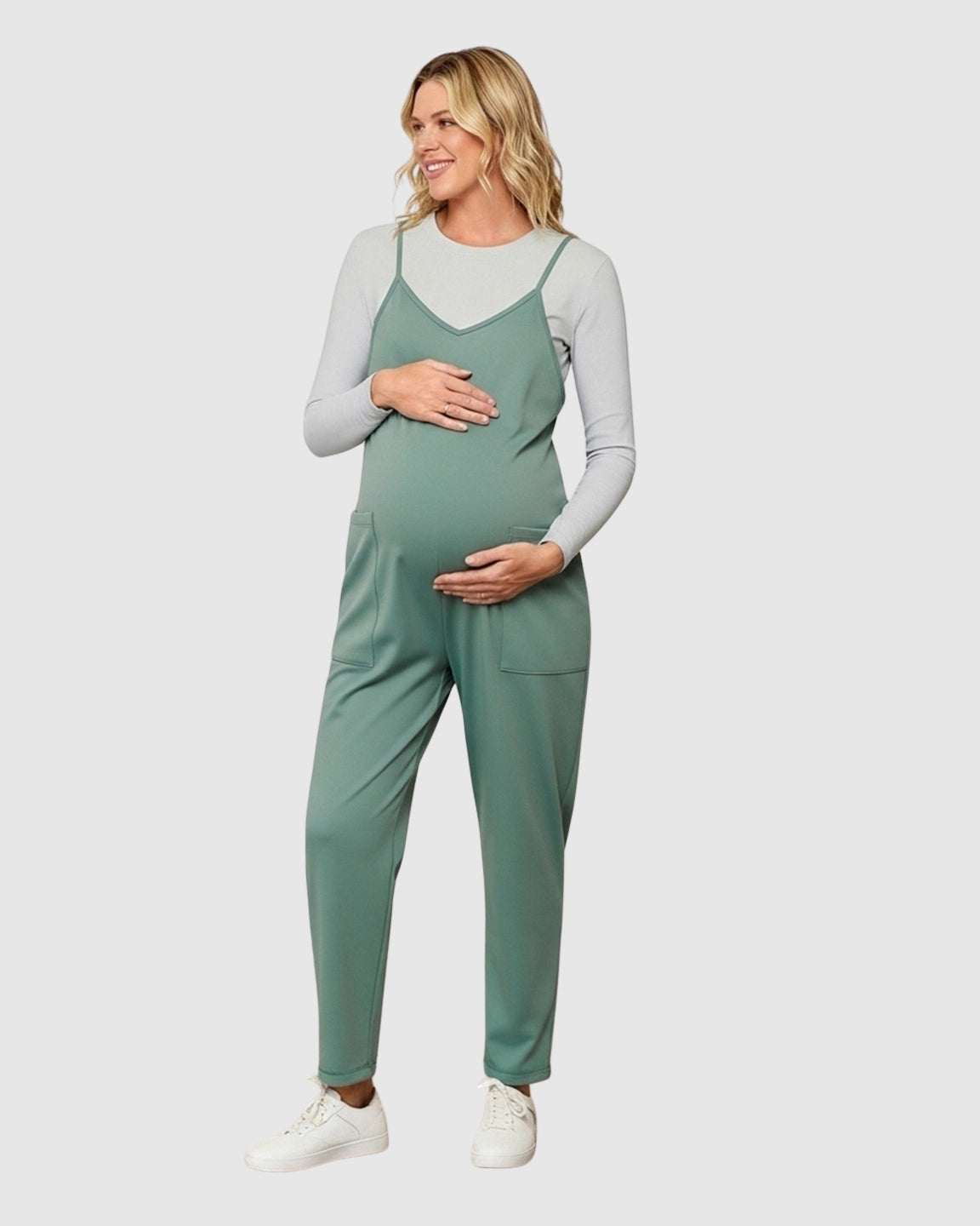 Oversized Adjustable Strap Maternity Jumpsuit