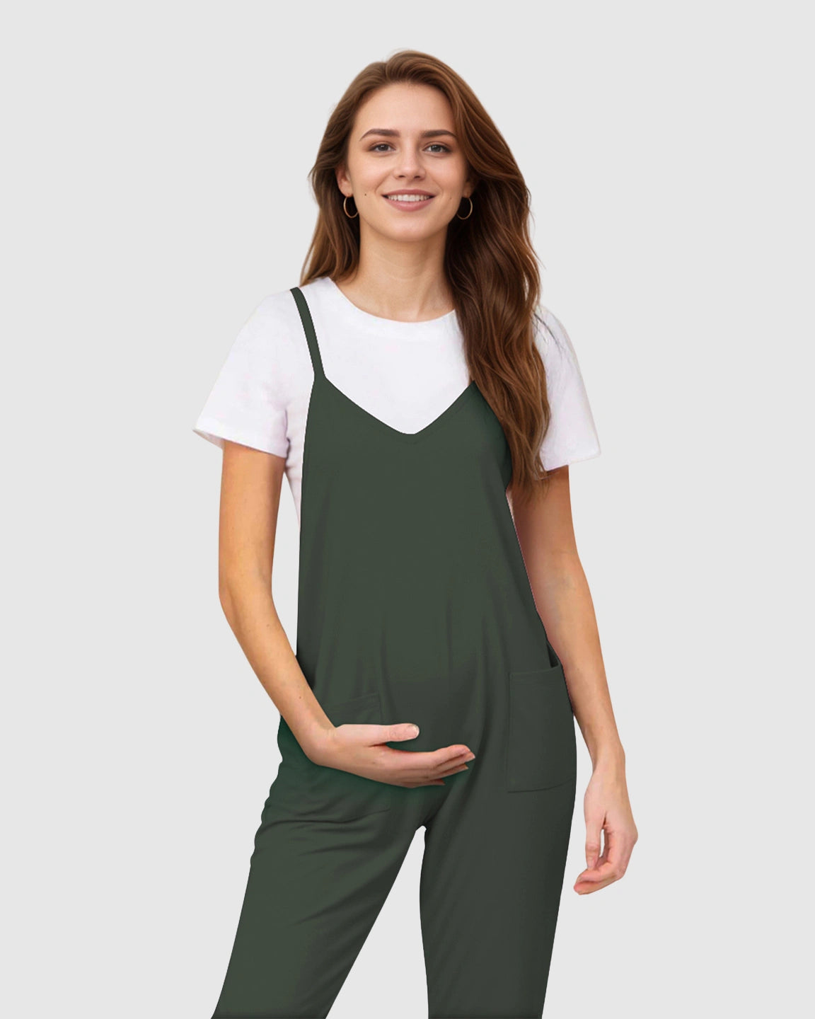 Oversized Adjustable Strap Maternity Jumpsuit