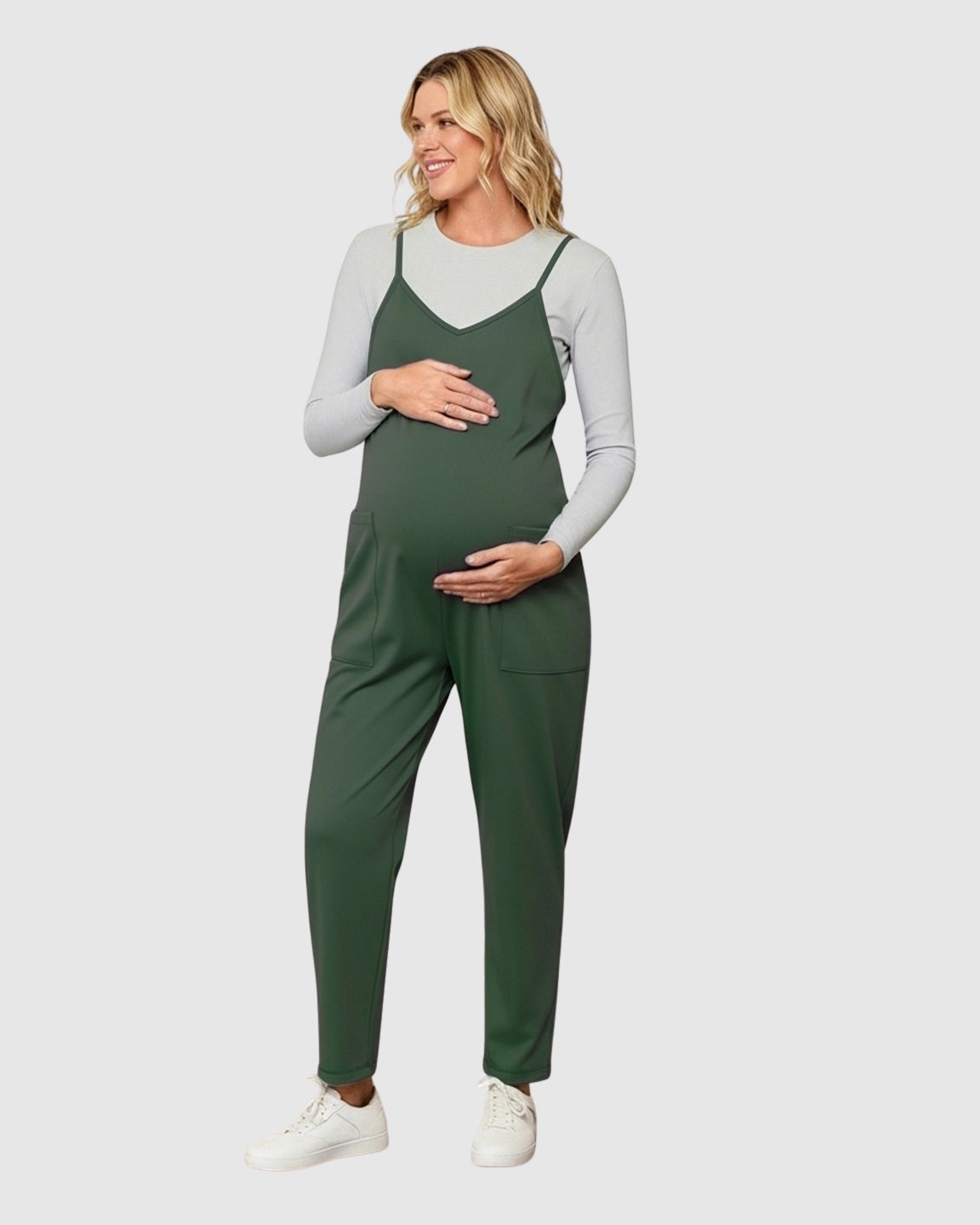 Oversized Adjustable Strap Maternity Jumpsuit