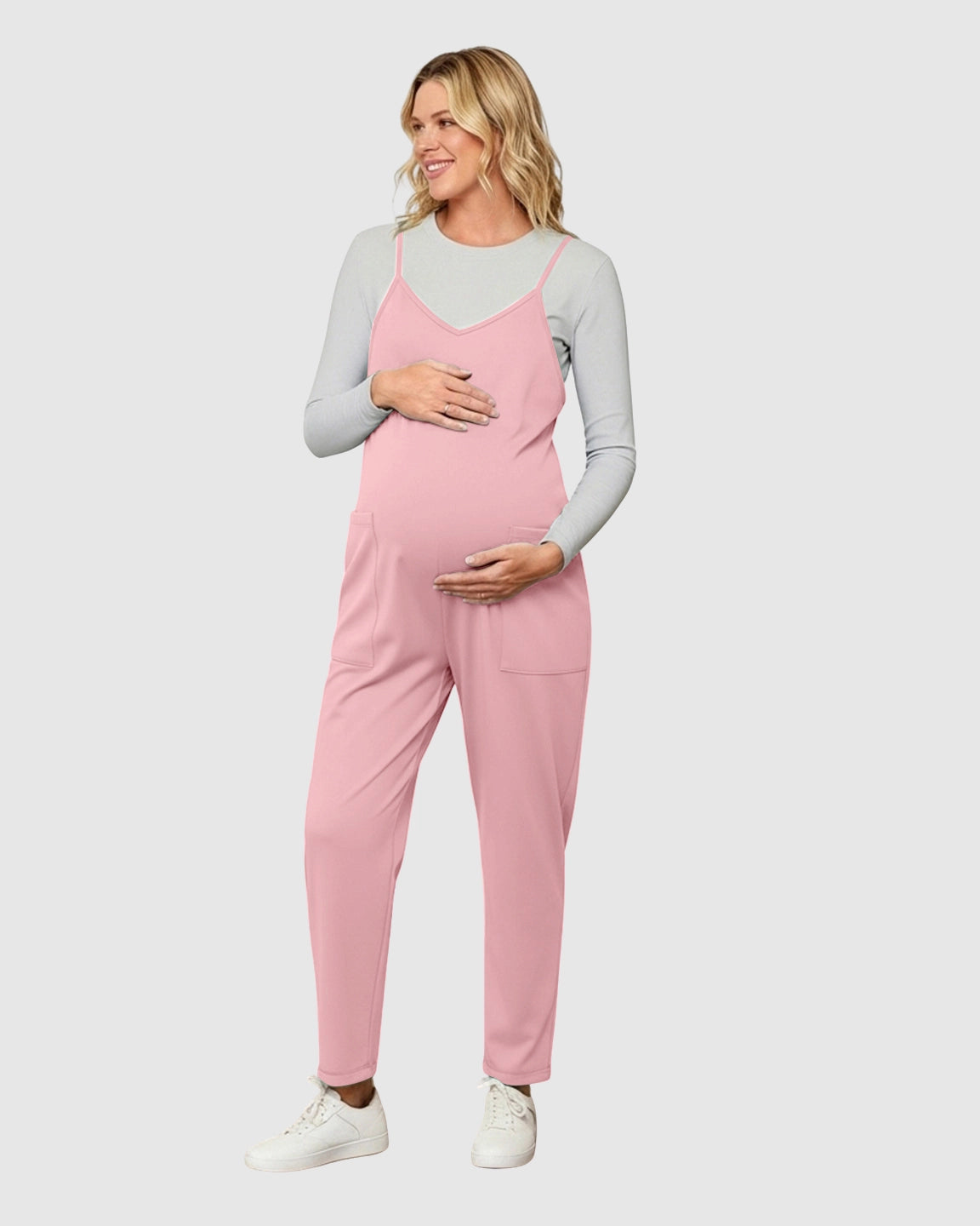 Oversized Adjustable Strap Maternity Jumpsuit