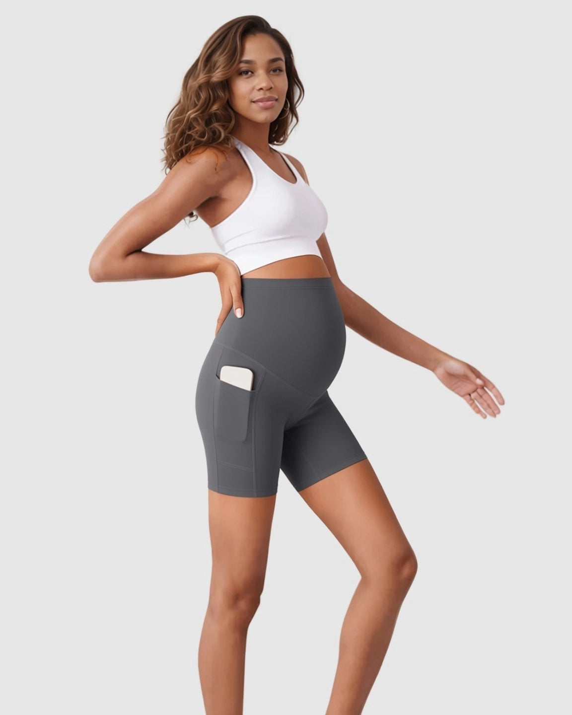 Over Belly Maternity Bike Short With Pockets