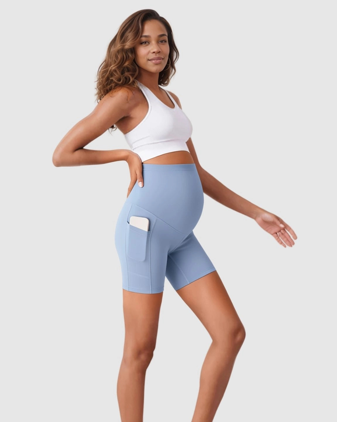 Over Belly Maternity Bike Short With Pockets