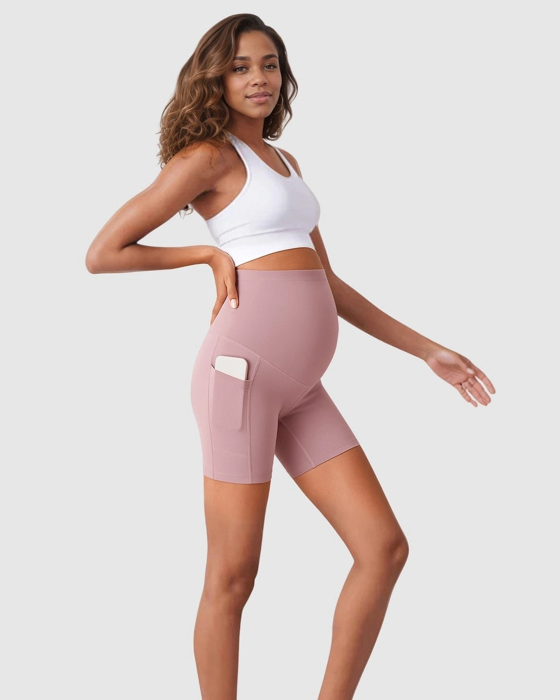 Over Belly Maternity Bike Short With Pockets