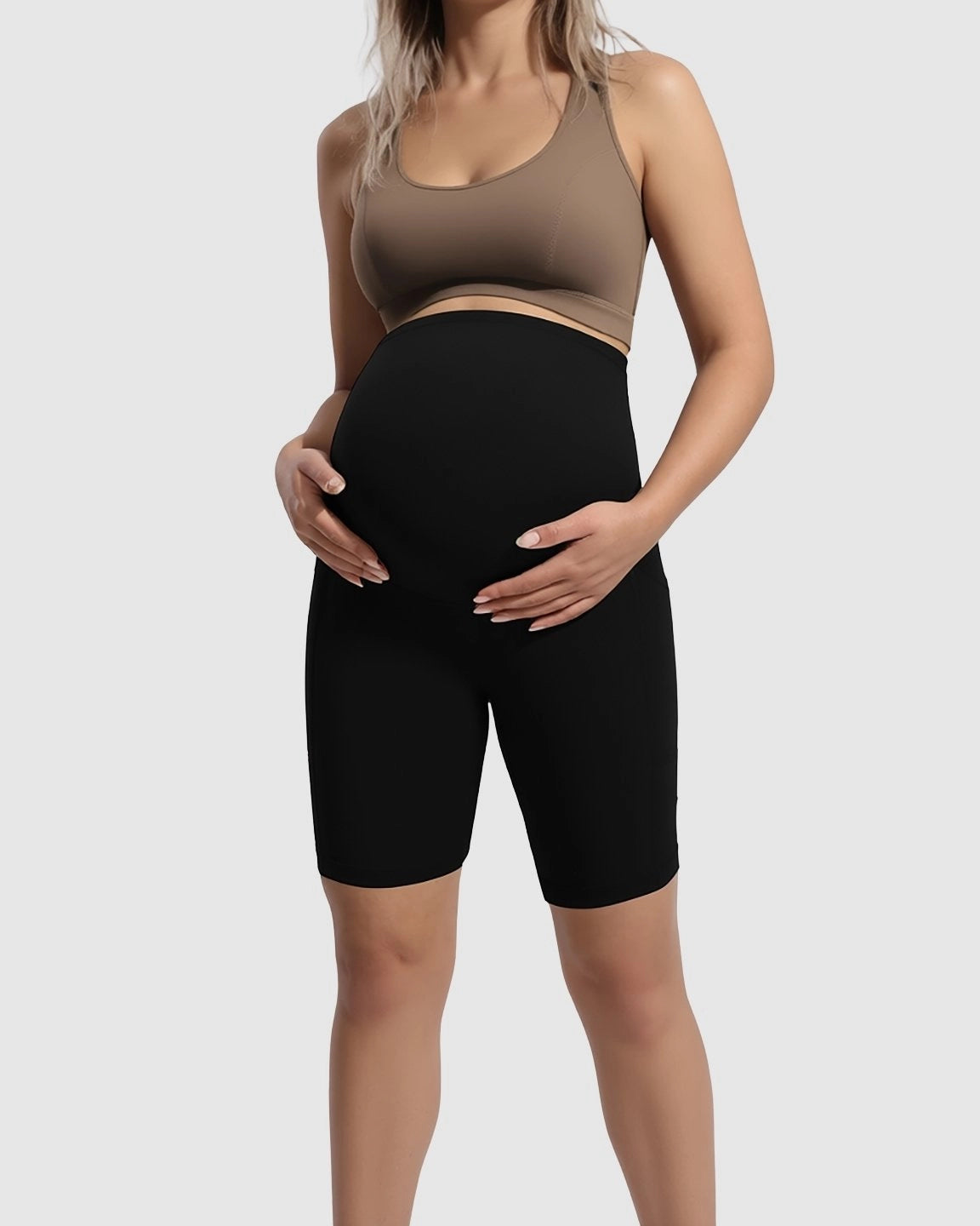 Over Belly Maternity Bike Short With Pockets