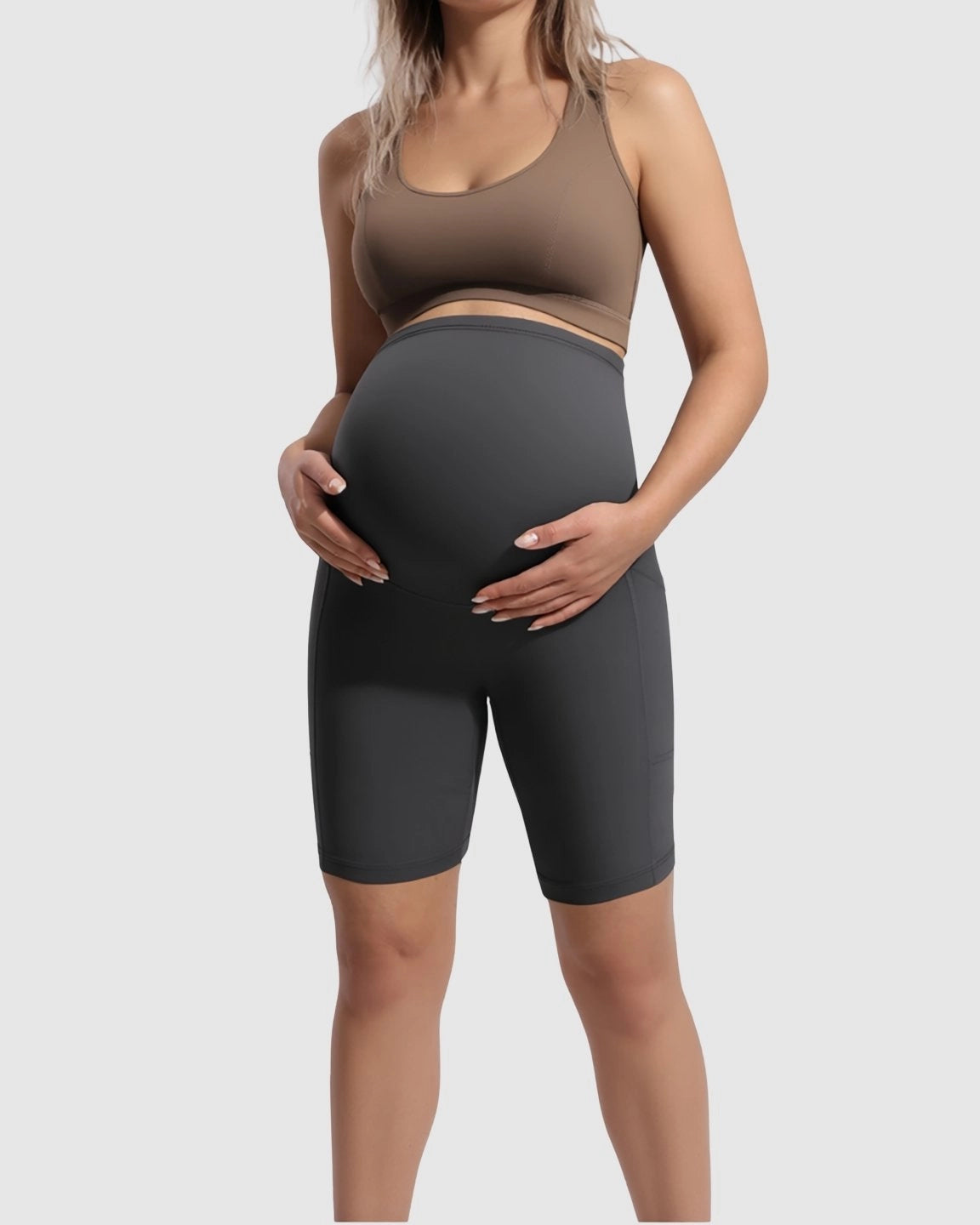 Over Belly Maternity Bike Short With Pockets
