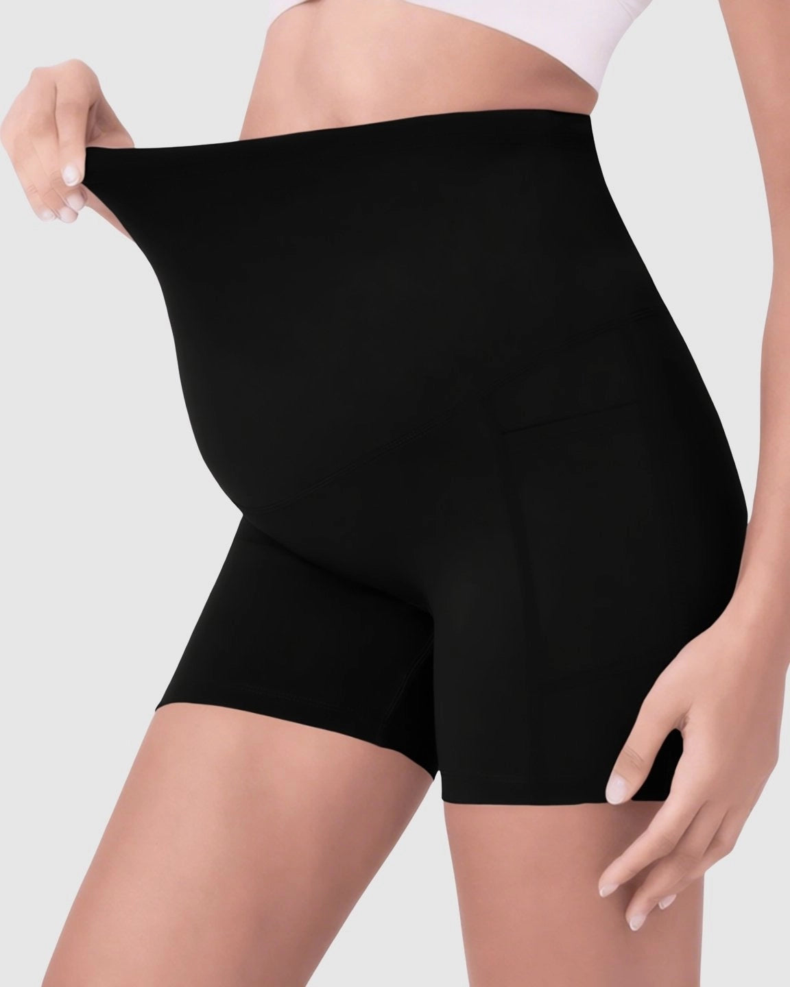 Over Belly Maternity Bike Short With Pockets