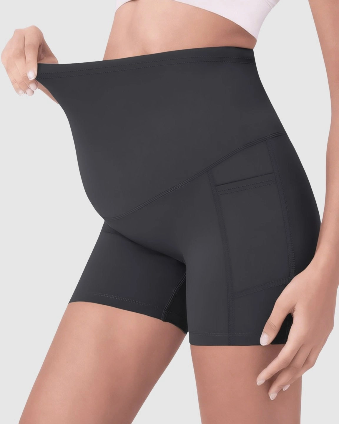 Over Belly Maternity Bike Short With Pockets