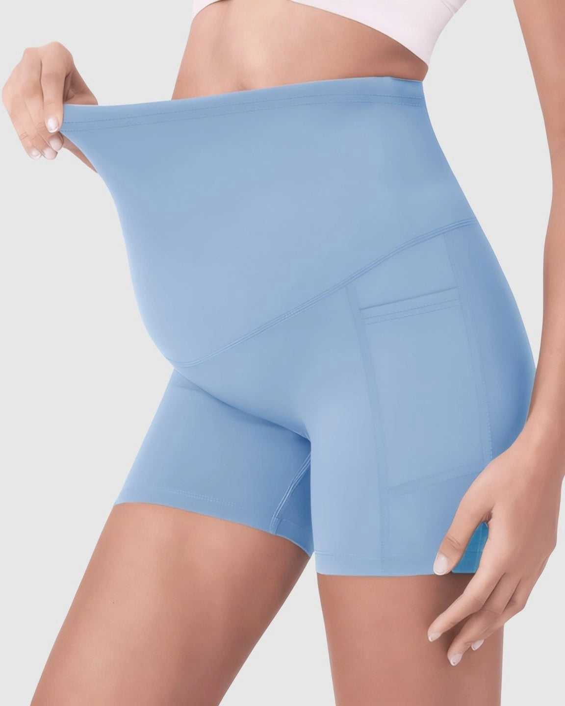 Over Belly Maternity Bike Short With Pockets