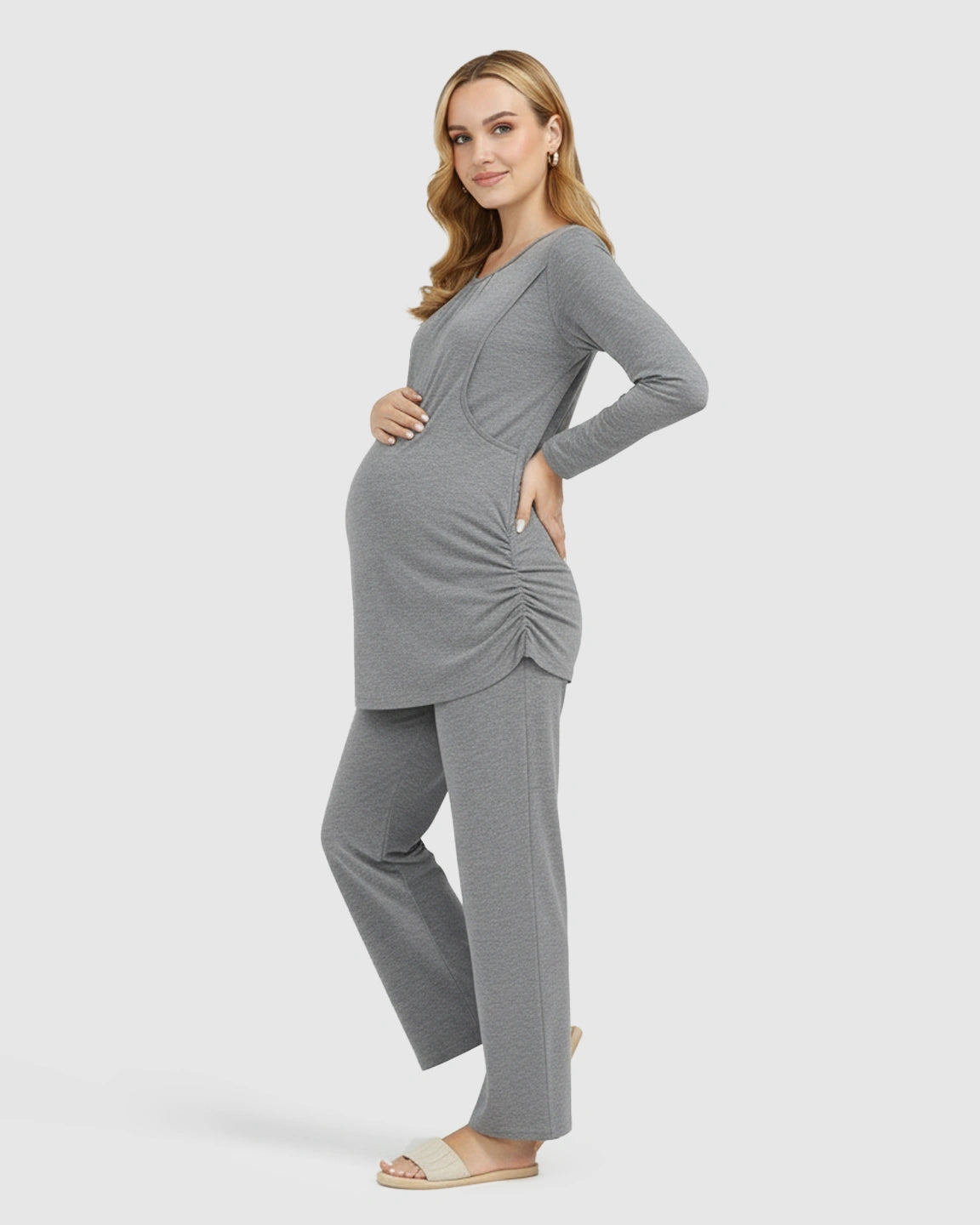 Hidden Nursing Access Long Sleeve Maternity Lounge Set