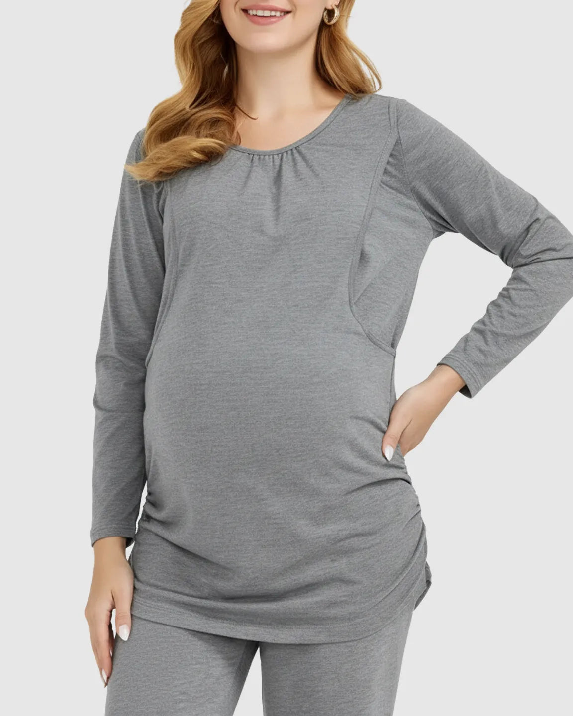 Hidden Nursing Access Long Sleeve Maternity Lounge Set