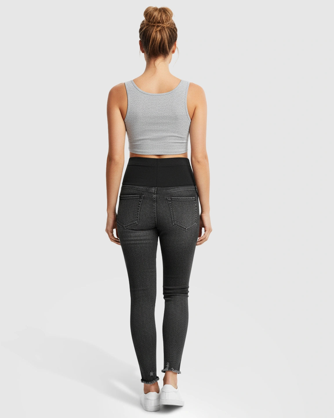 Vintage Wash Cropped Maternity Skinny Jeans