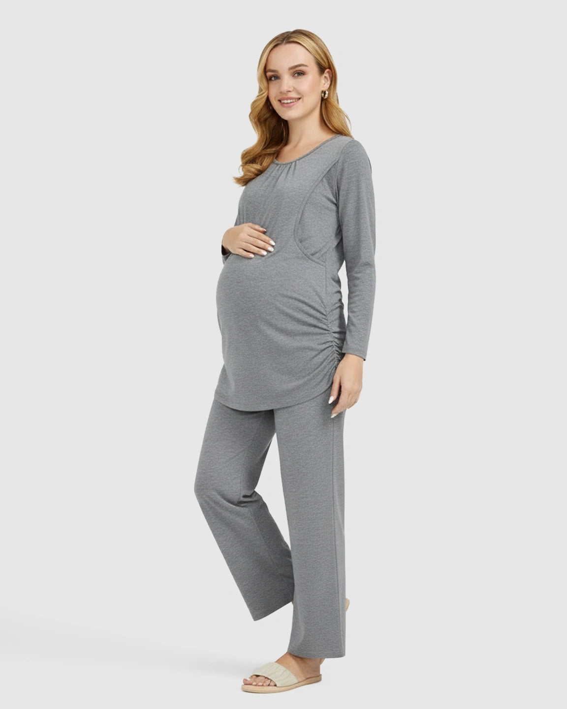 Hidden Nursing Access Long Sleeve Maternity Lounge Set