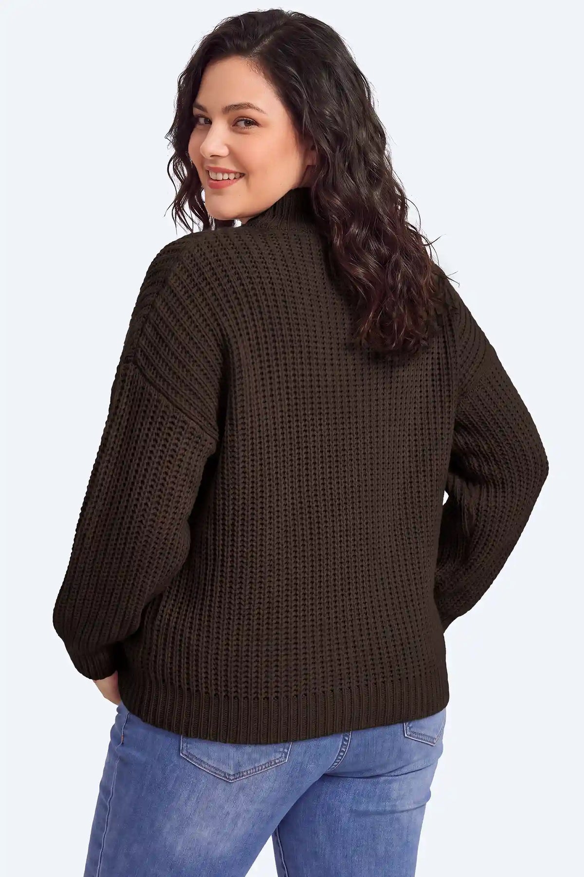 Maternity Quarter-Zip Knit Sweater