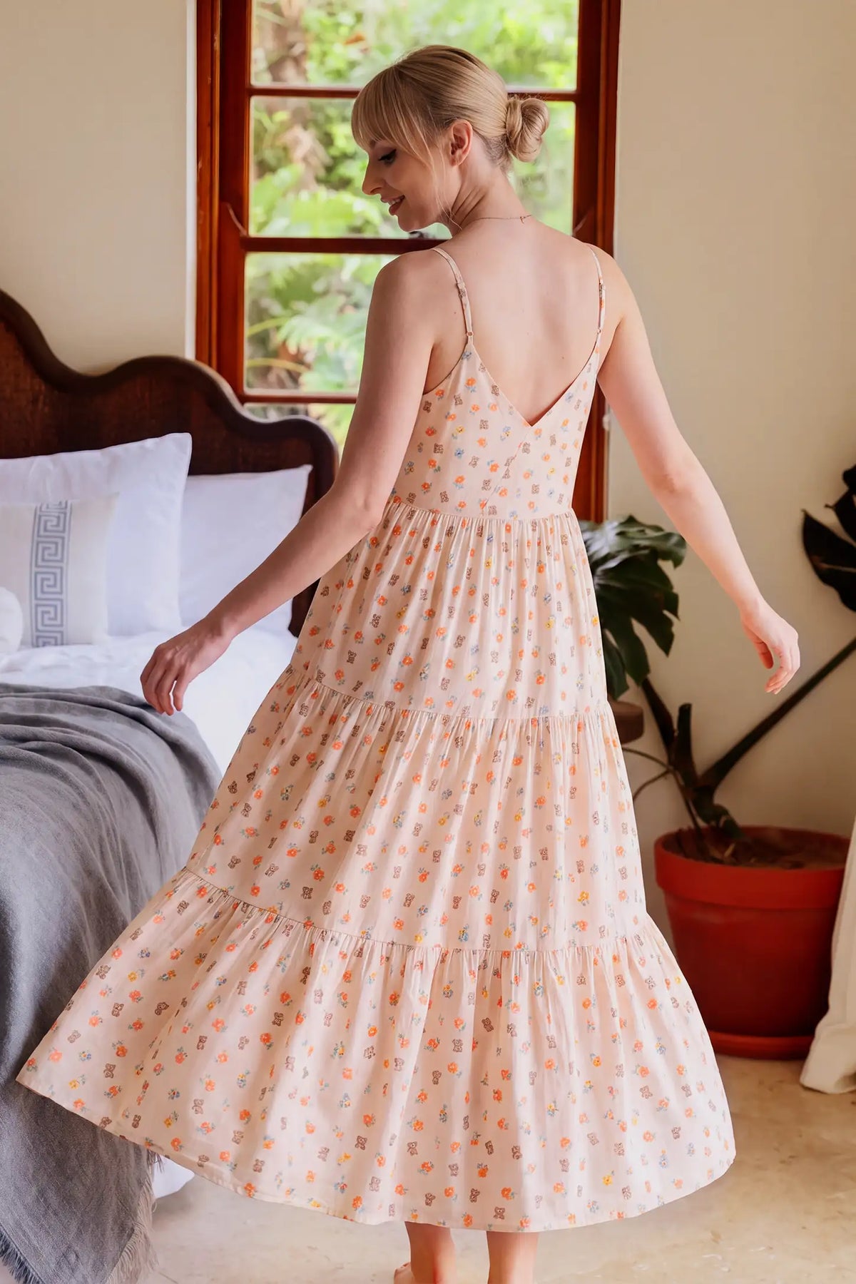 Floral Viscose Maternity Slip Nightgown