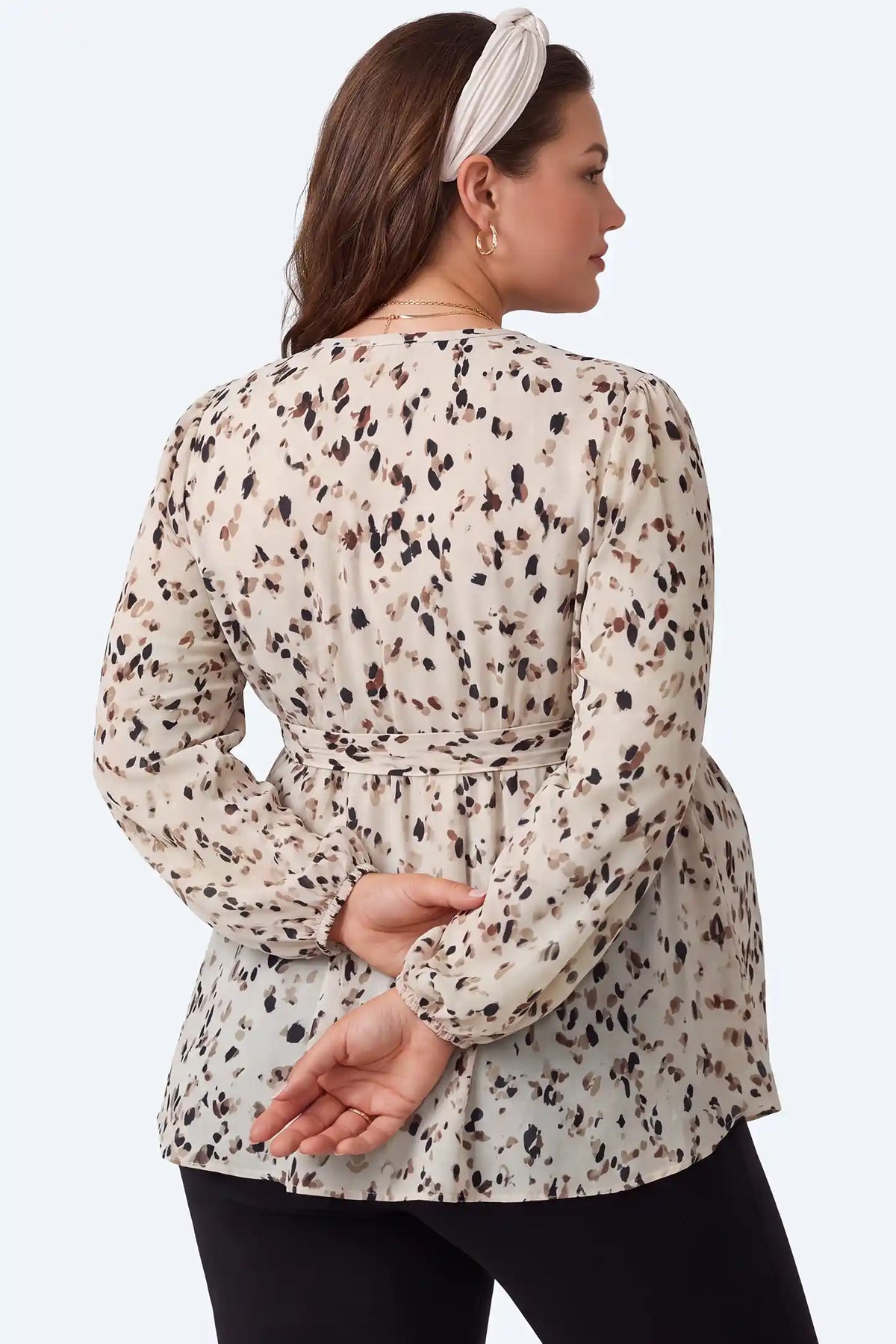 Floral Print Wrap Tie Maternity Top