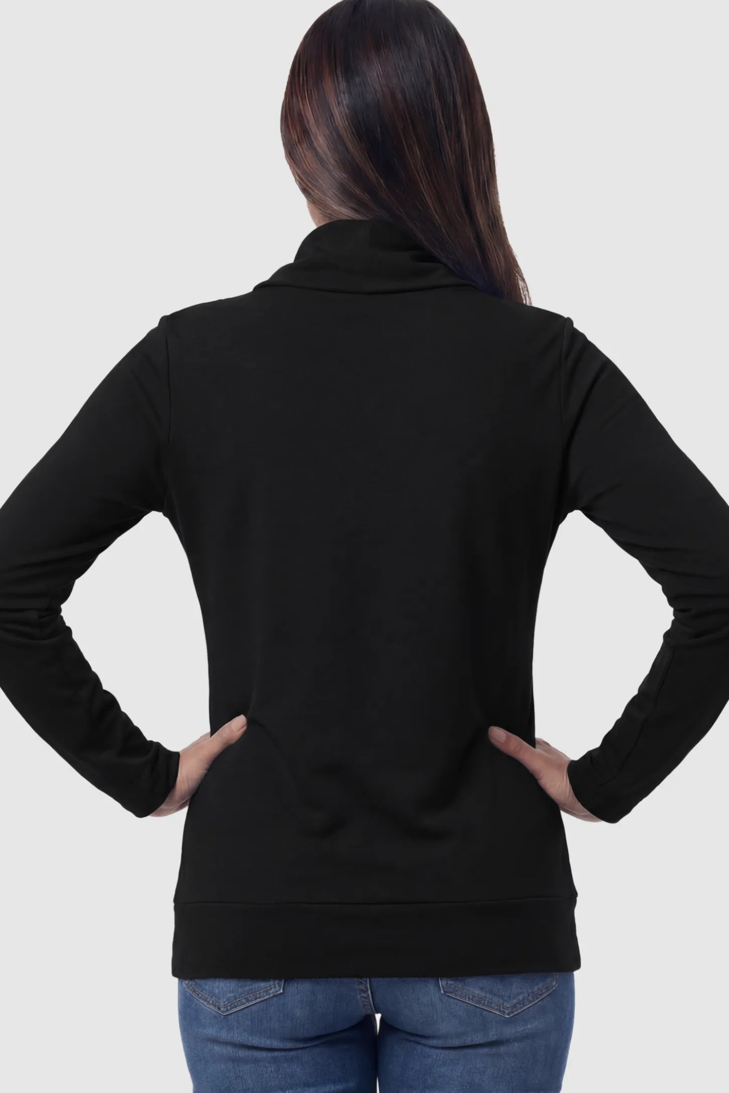 Cowl Neck Long Sleeve Maternity & Nursing Top Cowl Neck Long Sleeve Maternity & Nursing Top in Black.