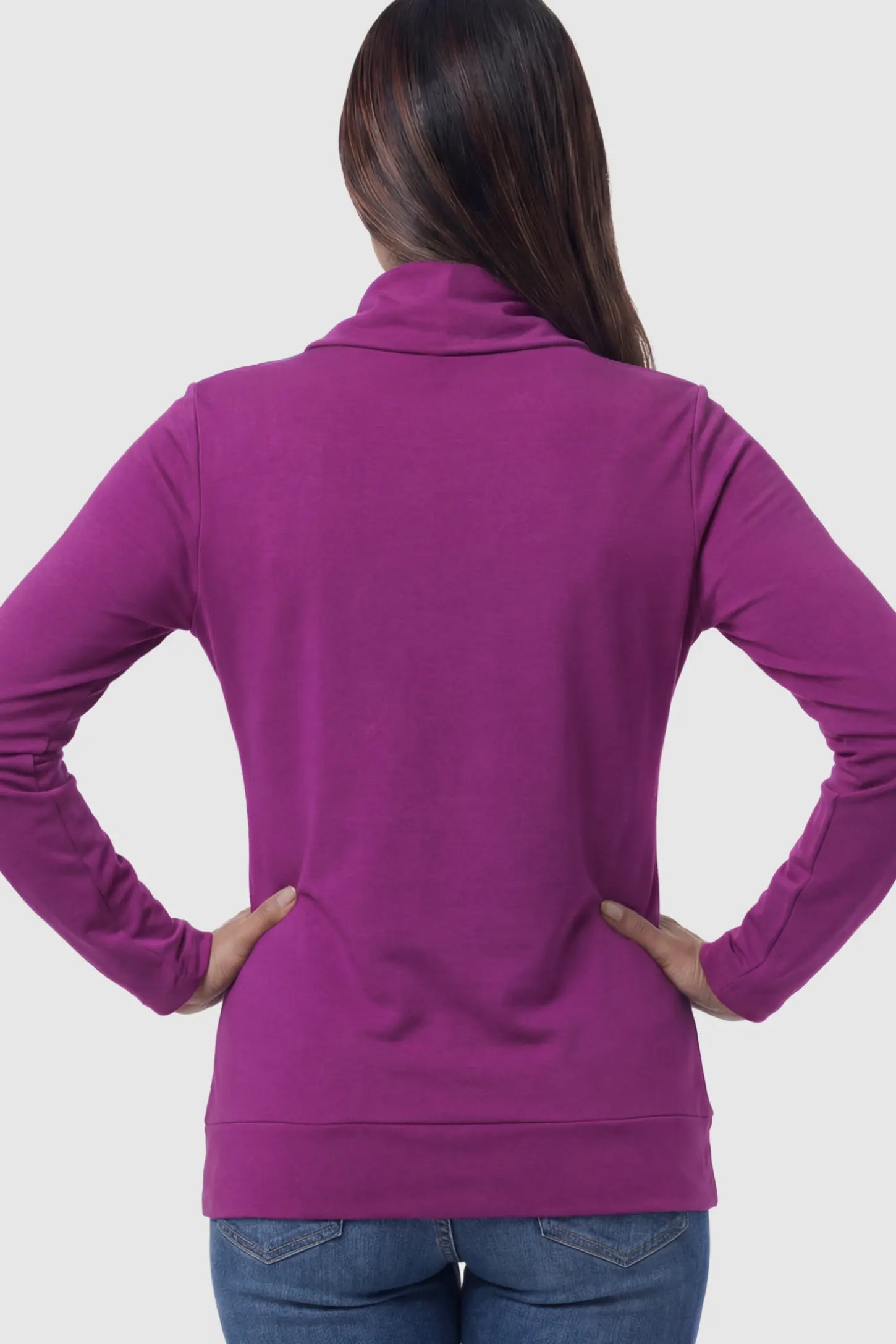 Cowl Neck Long Sleeve Maternity & Nursing Top Cowl Neck Long Sleeve Maternity & Nursing Top in Purple.
