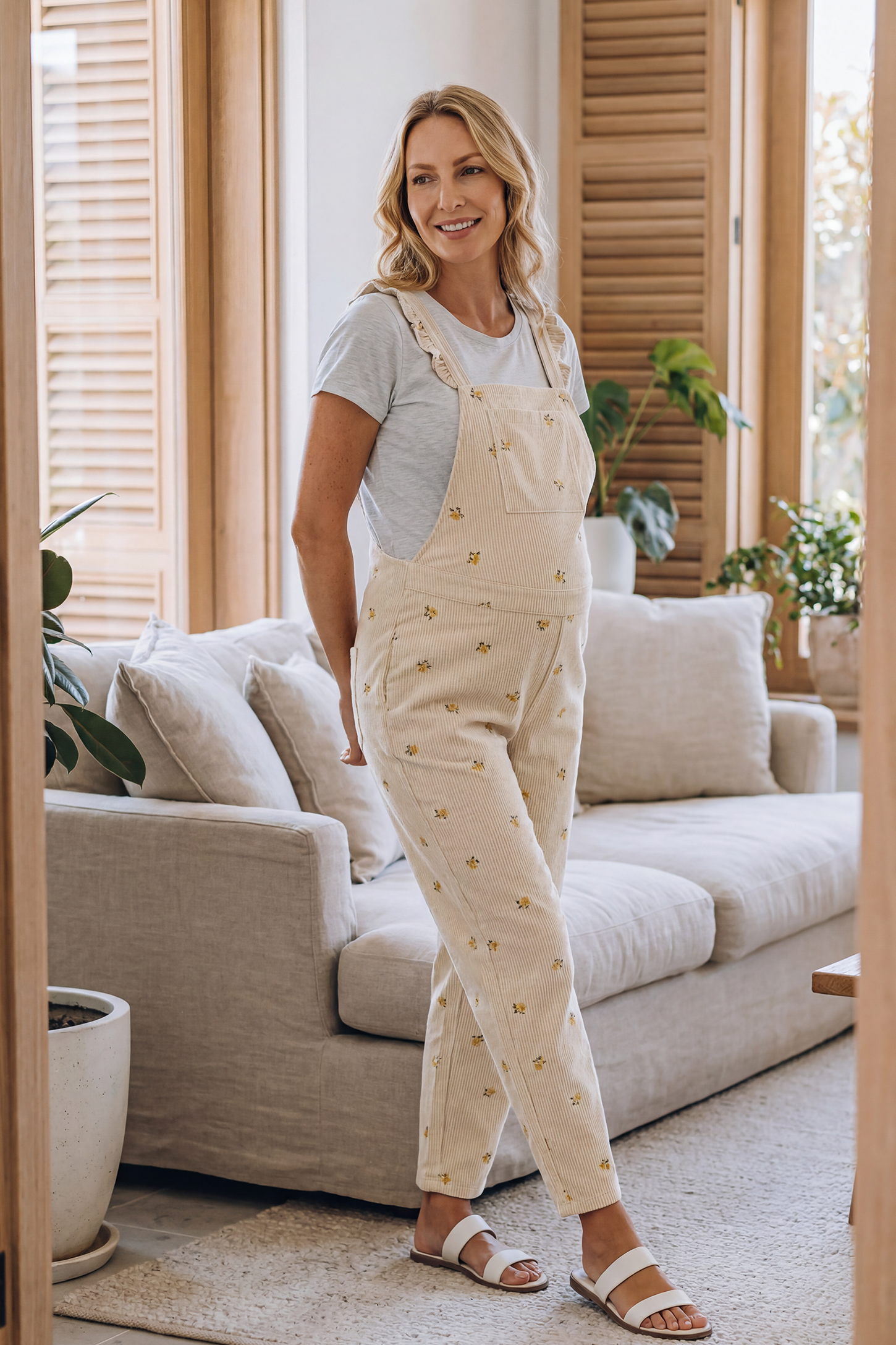 Bump-Friendly Floral Maternity Overalls bumpbabe-bump-friendly-floral-maternity-overalls-cream-yellow-floral-postpartum-lifstely-2
