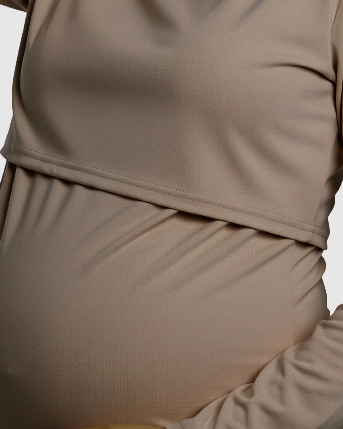 Round Neck Nursing Top With Feeding Port