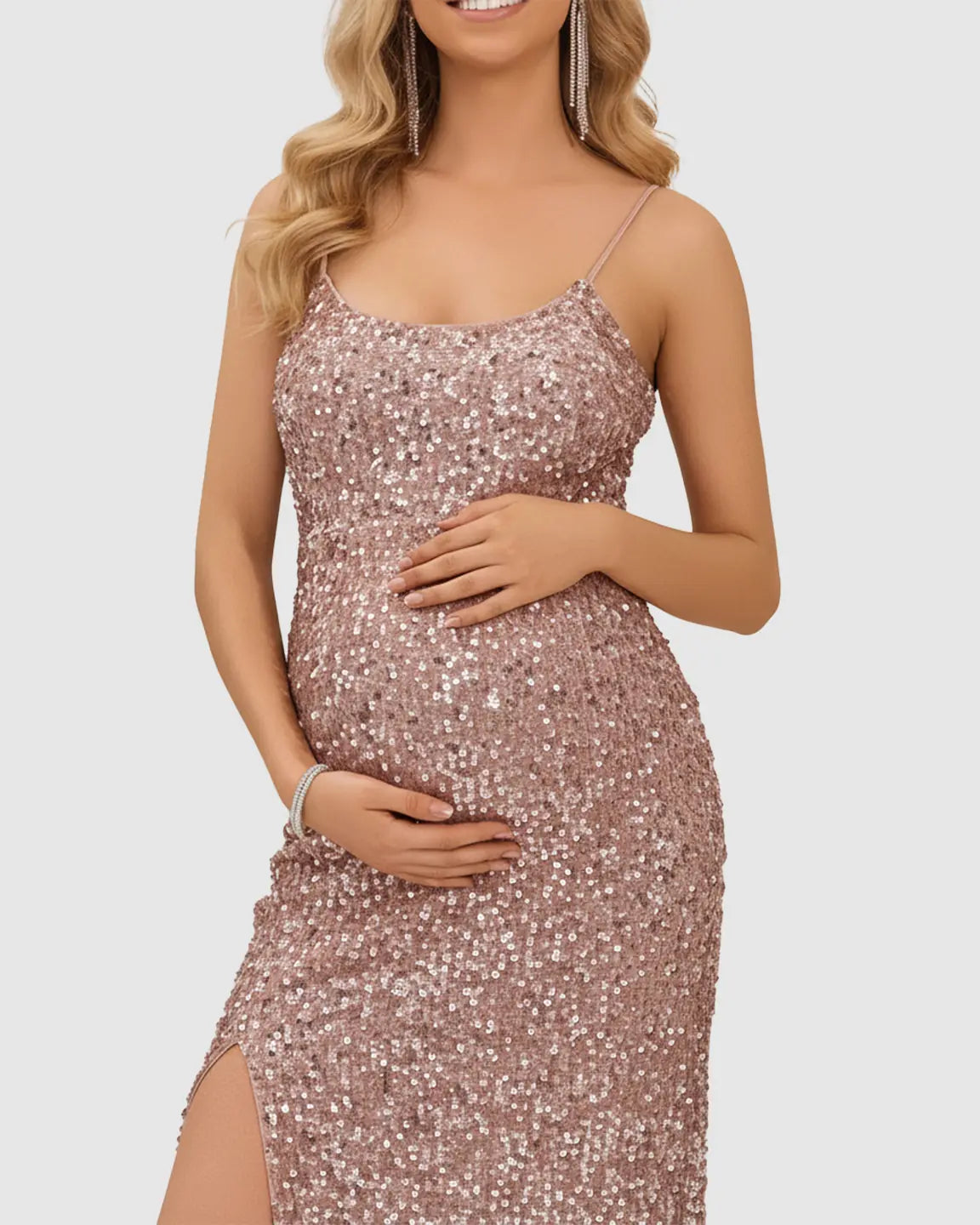 Sequin Fitted Maternity Cocktail Dress