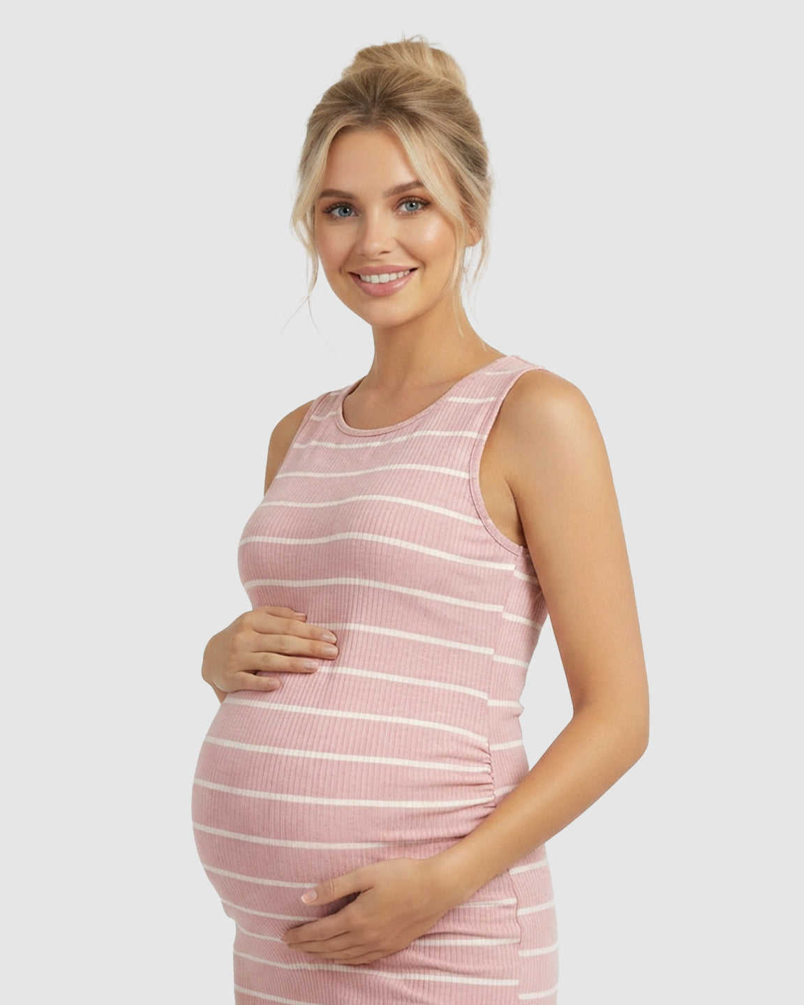 Striped Sleeveless Loose Flowing Maternity Dress