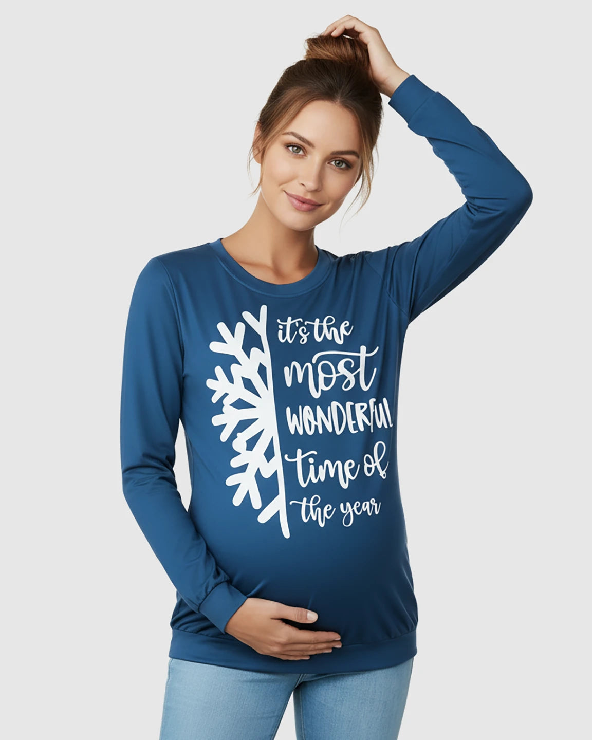 Long-Sleeve Relaxed Fit Maternity Sweatshirt