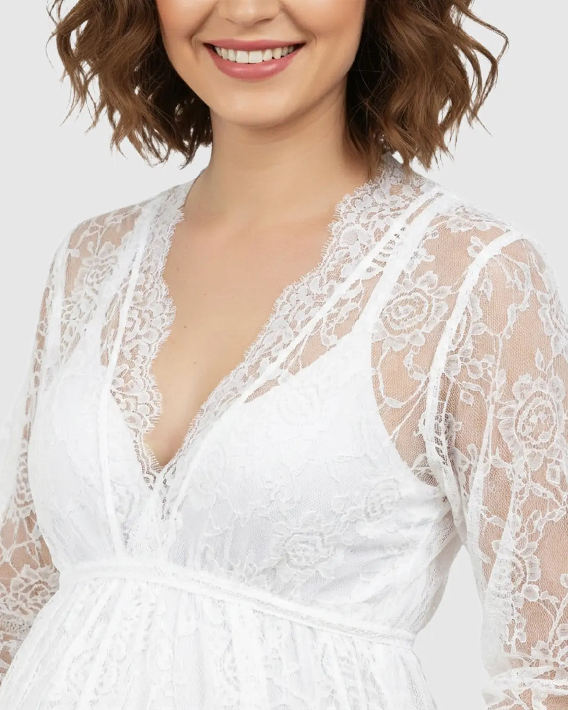 Floral Lace Romantic Maternity Photoshoot Maxi Dress