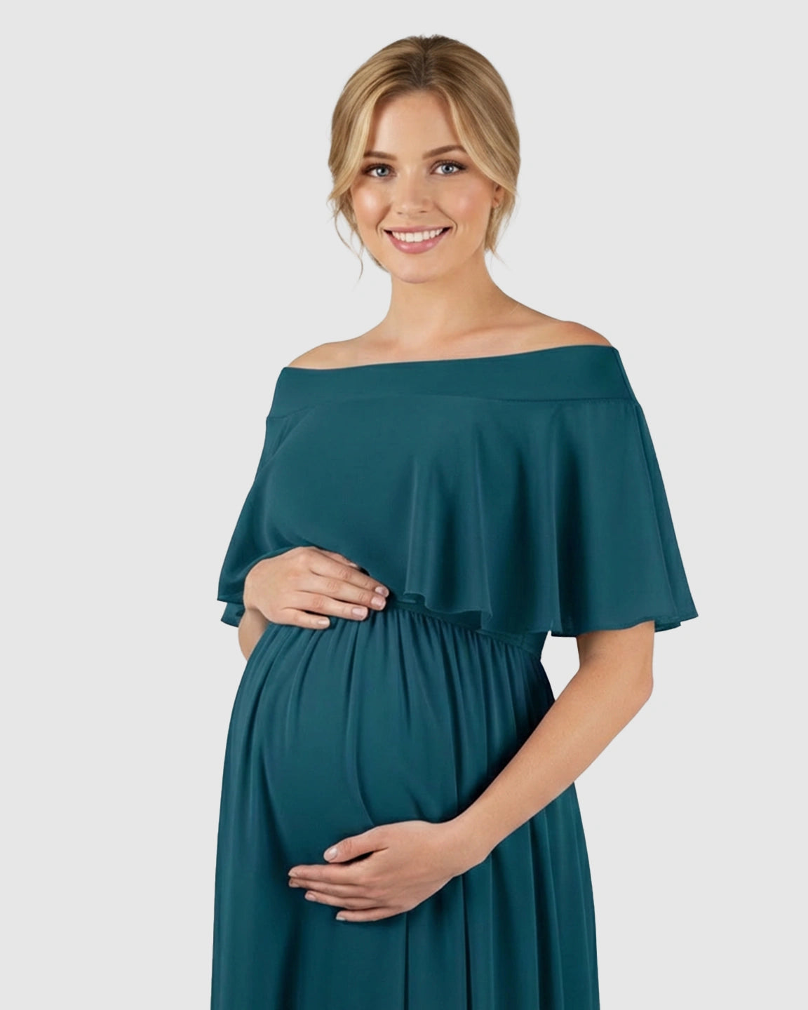 Off Shoulder Bohemian Maternity Photoshoot Dress