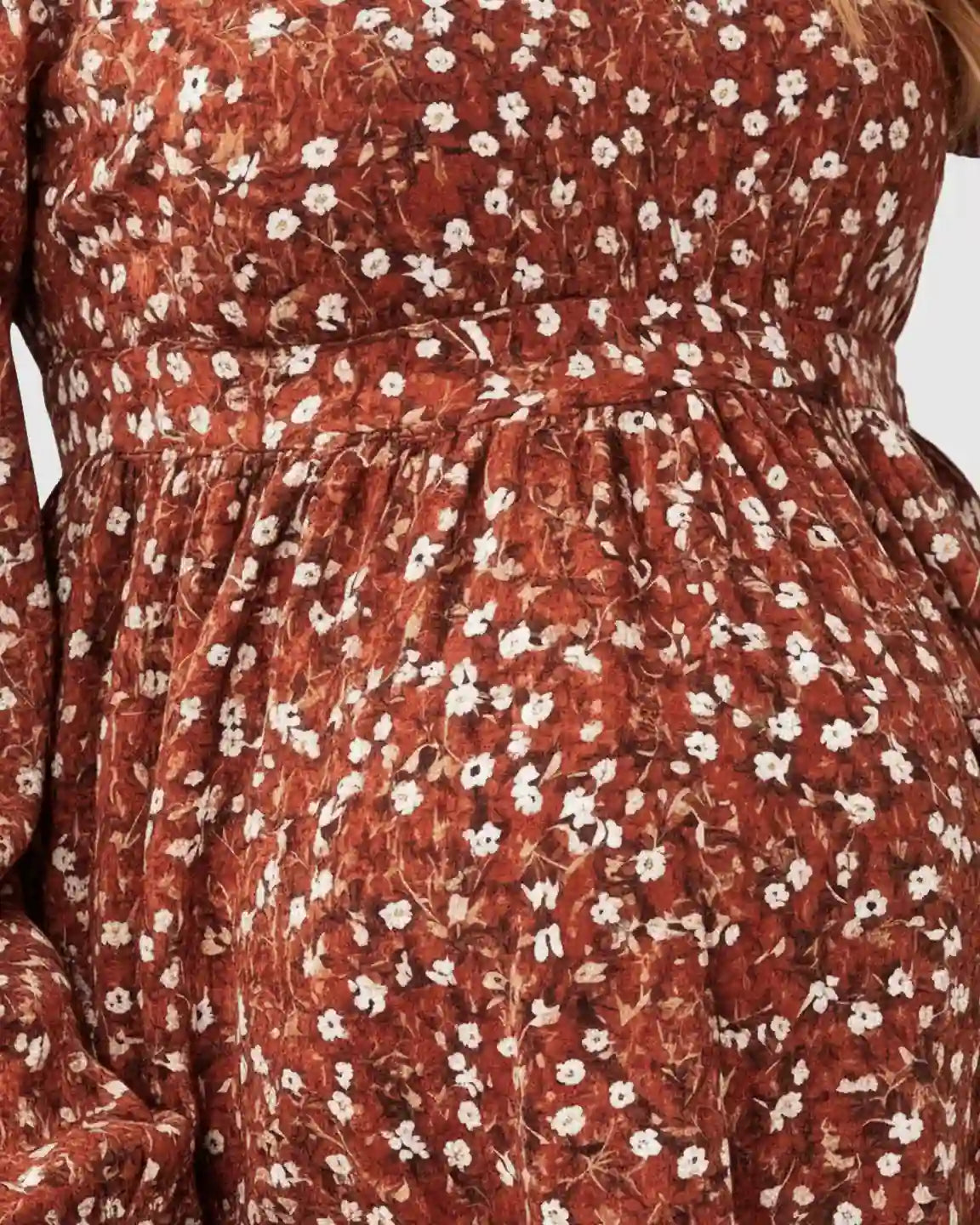 Floral Print Tie Waist Peplum Maternity Top