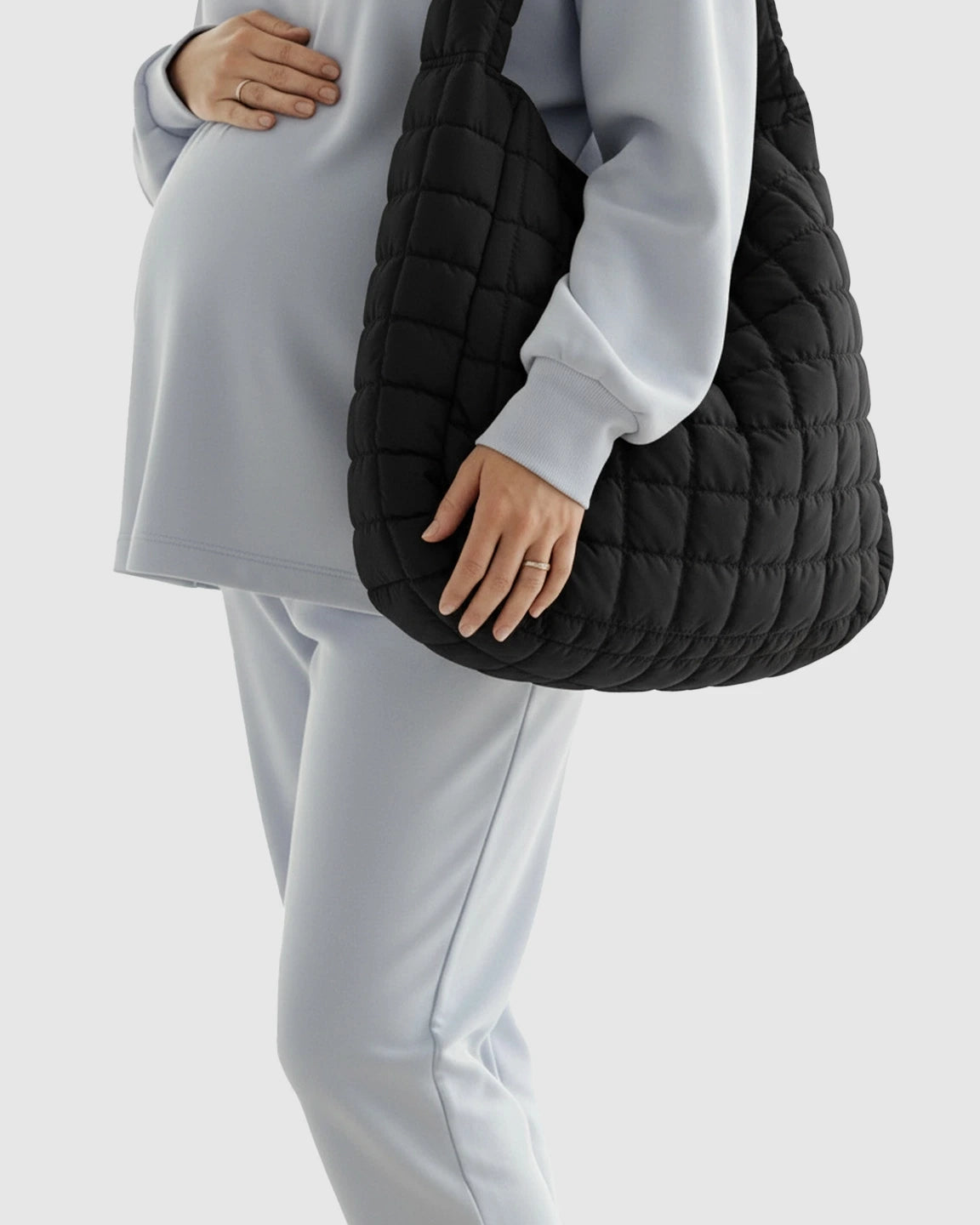 Plush Quilted Diaper Bag