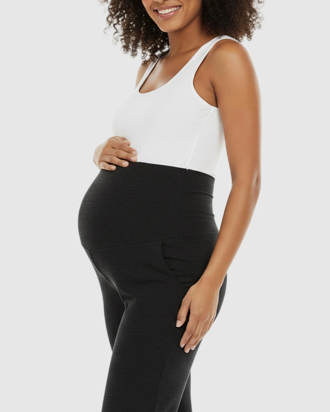 Foldable Waistband Wide-Leg Maternity Lounge Pants