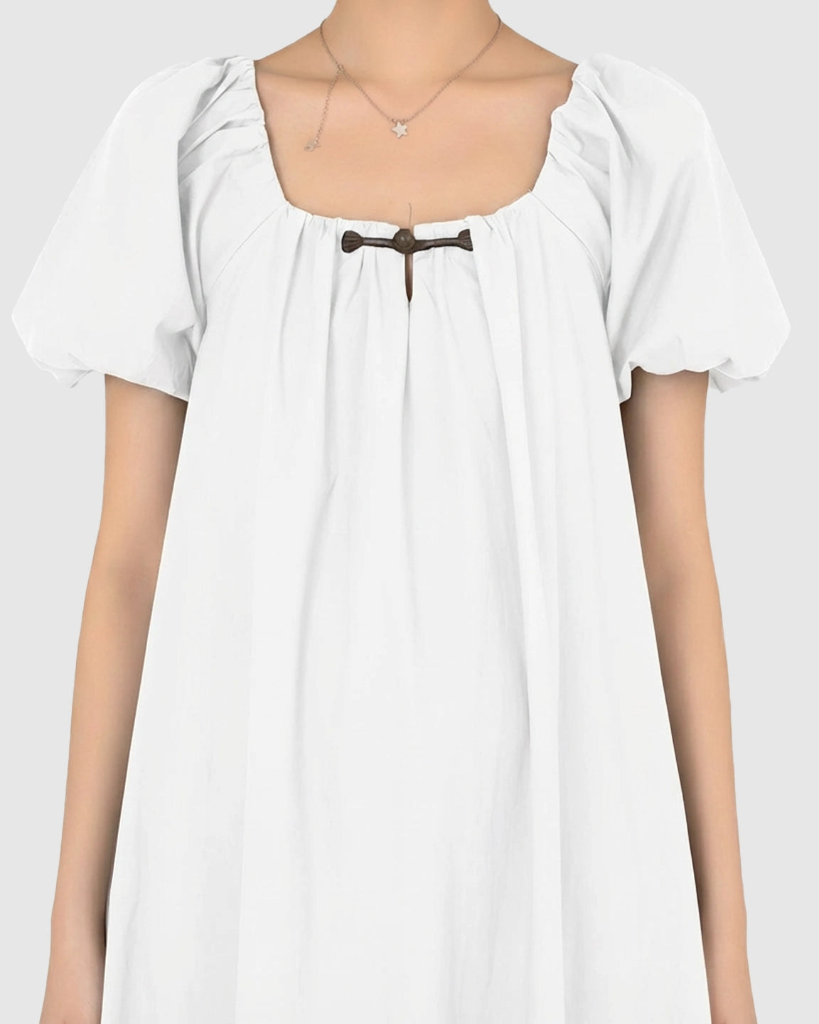 Short Puff Sleeve Casual Maternity Maxi Dress