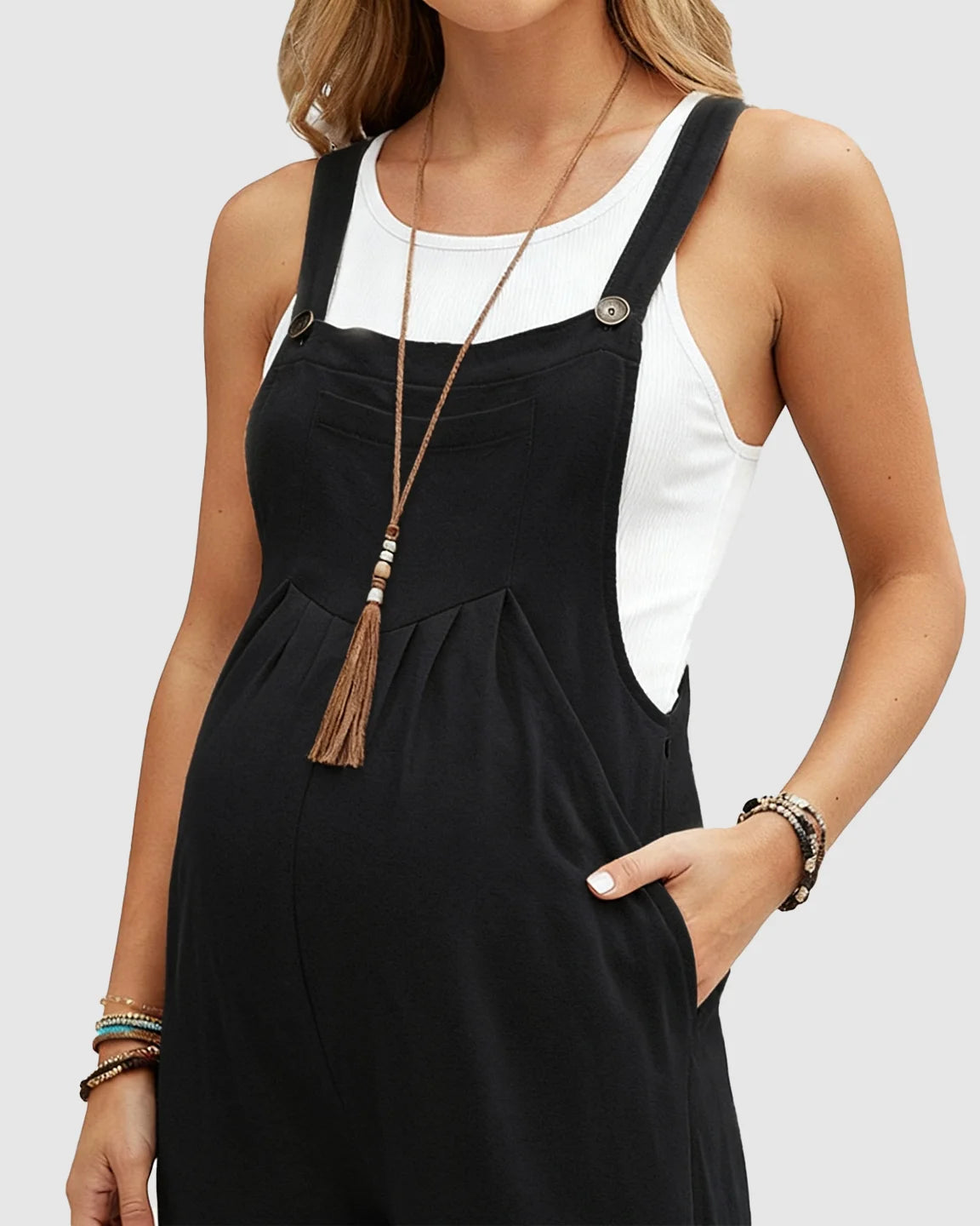 Cotton Drape Maternity Jumpsuit