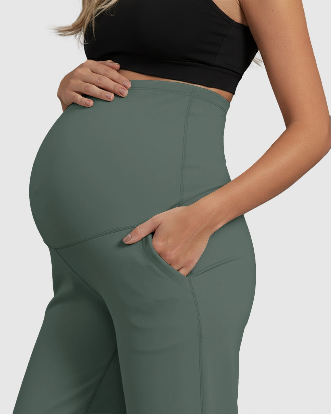 High-Waist Straight-Leg Maternity Pants