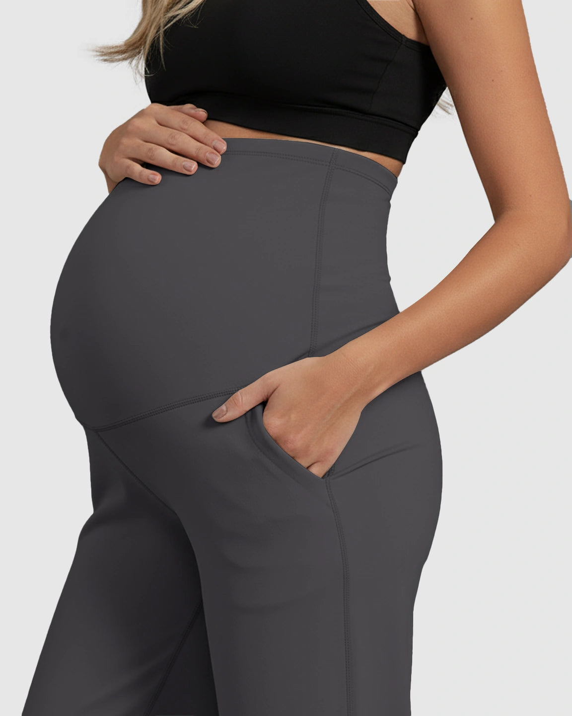 High-Waist Straight-Leg Maternity Pants