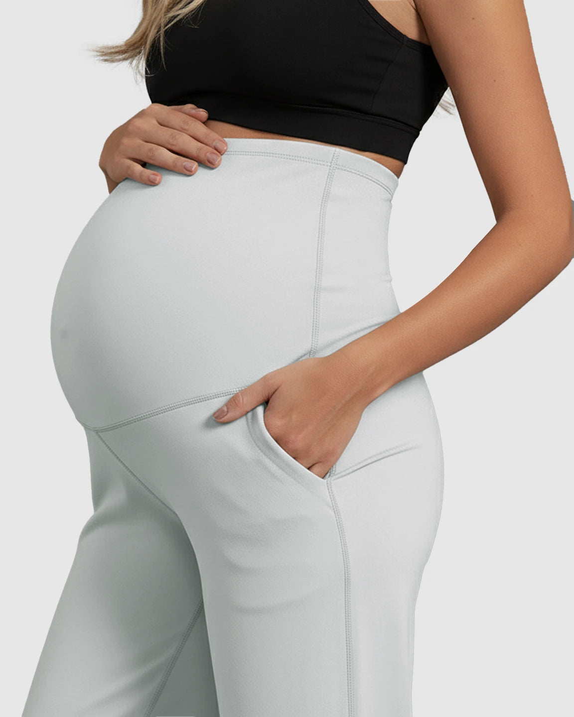 High-Waist Straight-Leg Maternity Pants