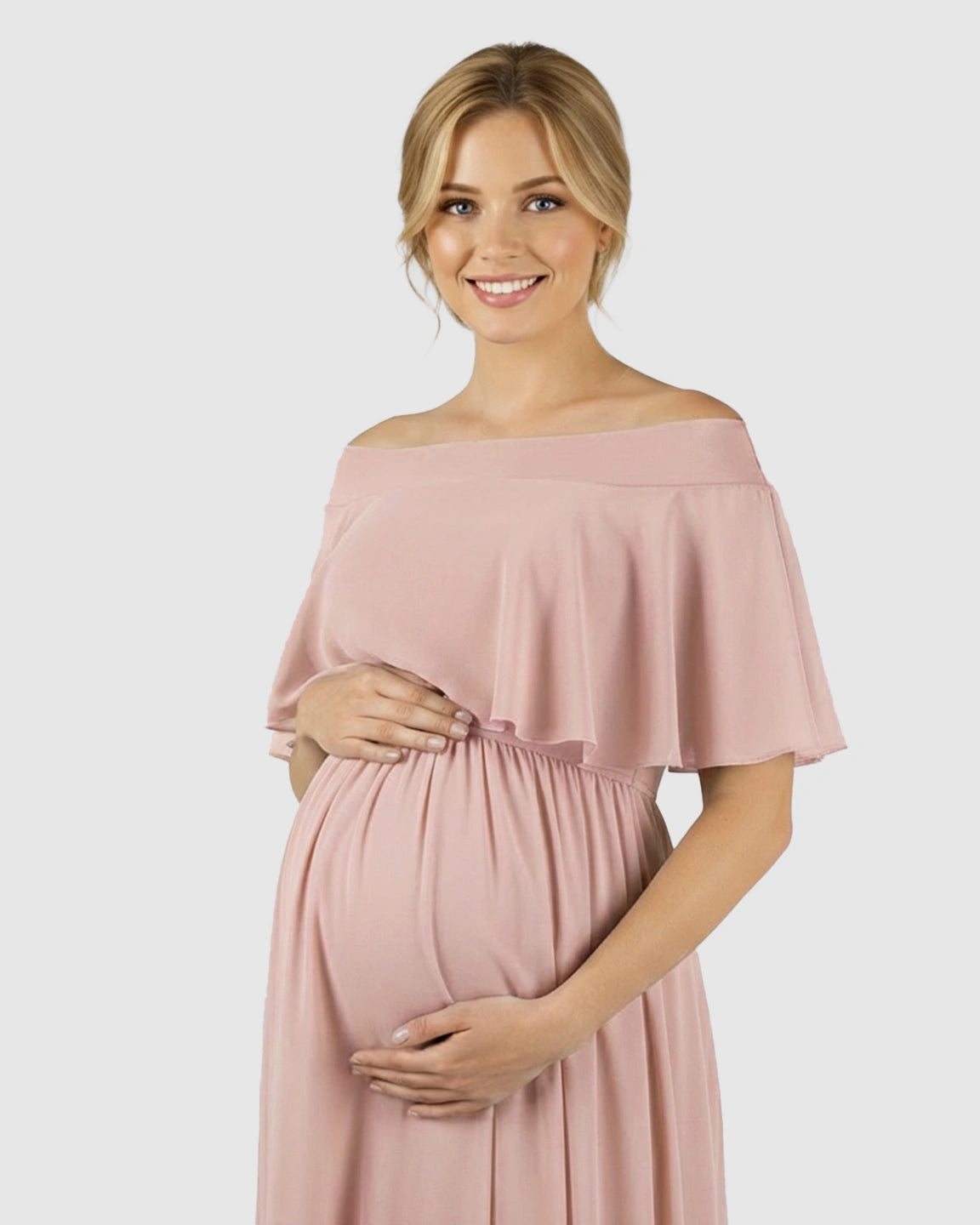 Off Shoulder Bohemian Maternity Photoshoot Dress