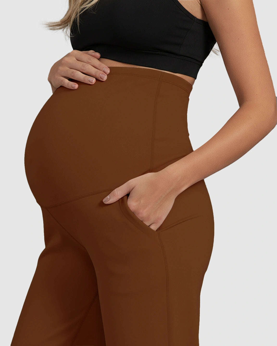 High-Waist Straight-Leg Maternity Pants