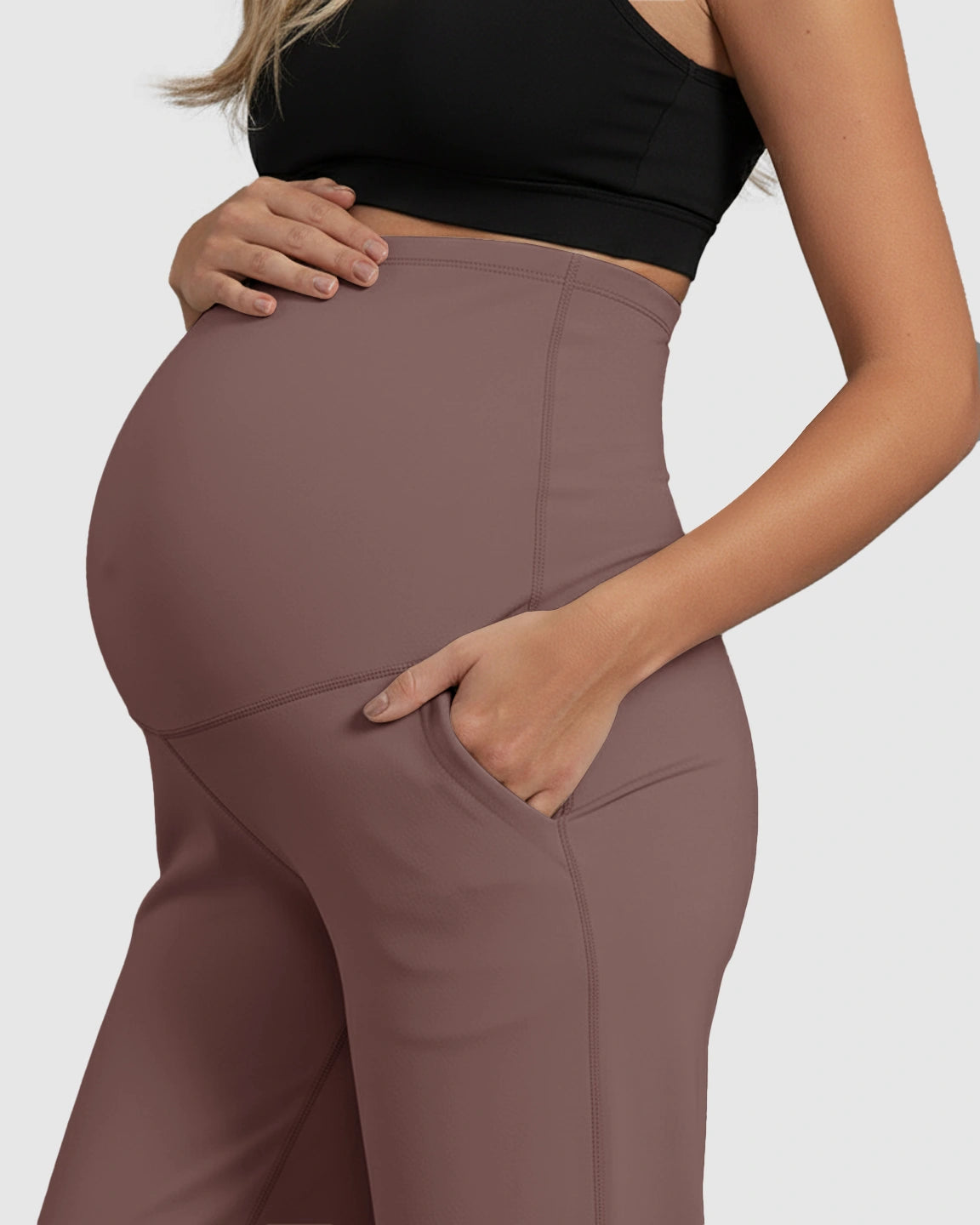 High-Waist Straight-Leg Maternity Pants